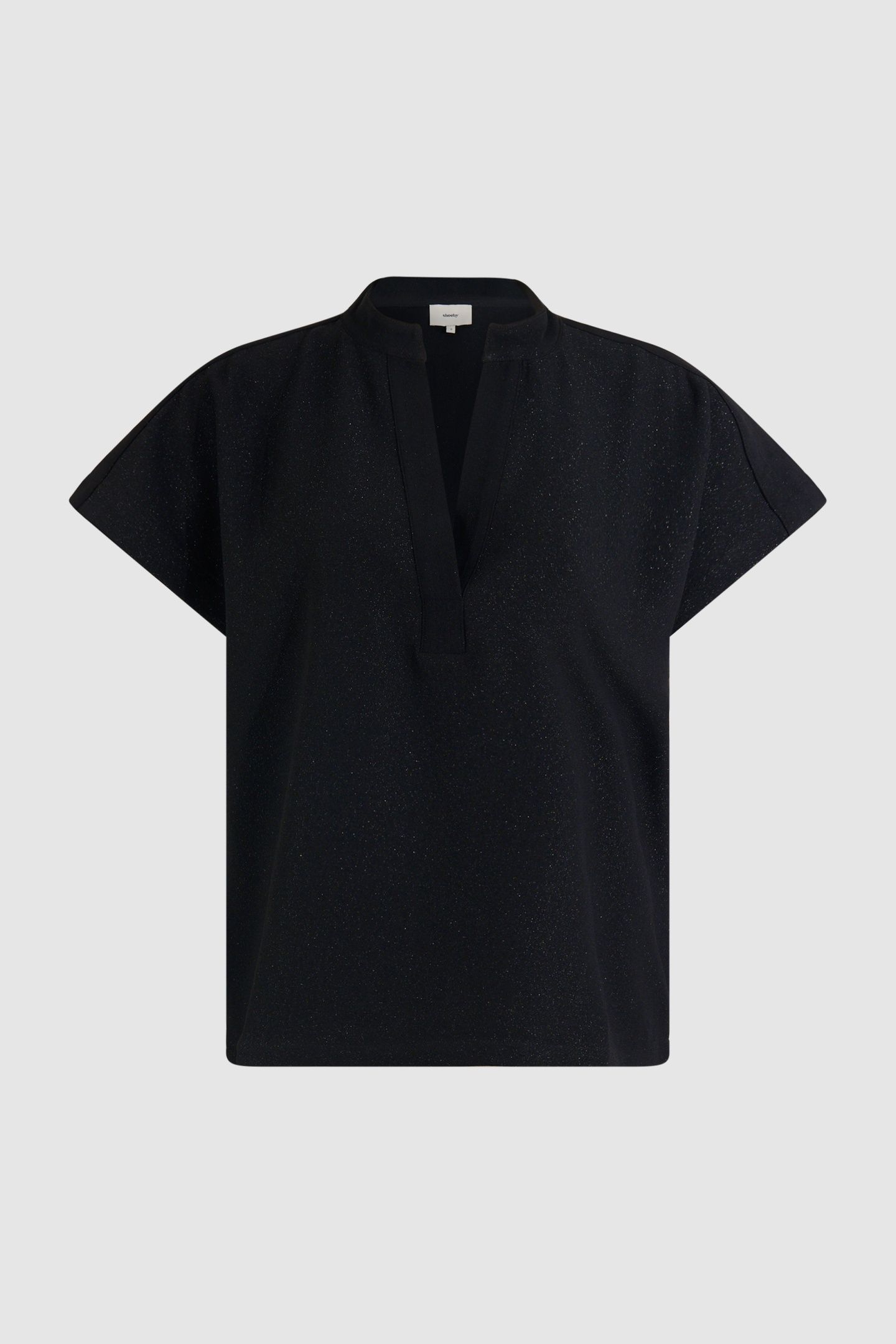 LA-SBGLITTER VNECK TOP BLACK 5