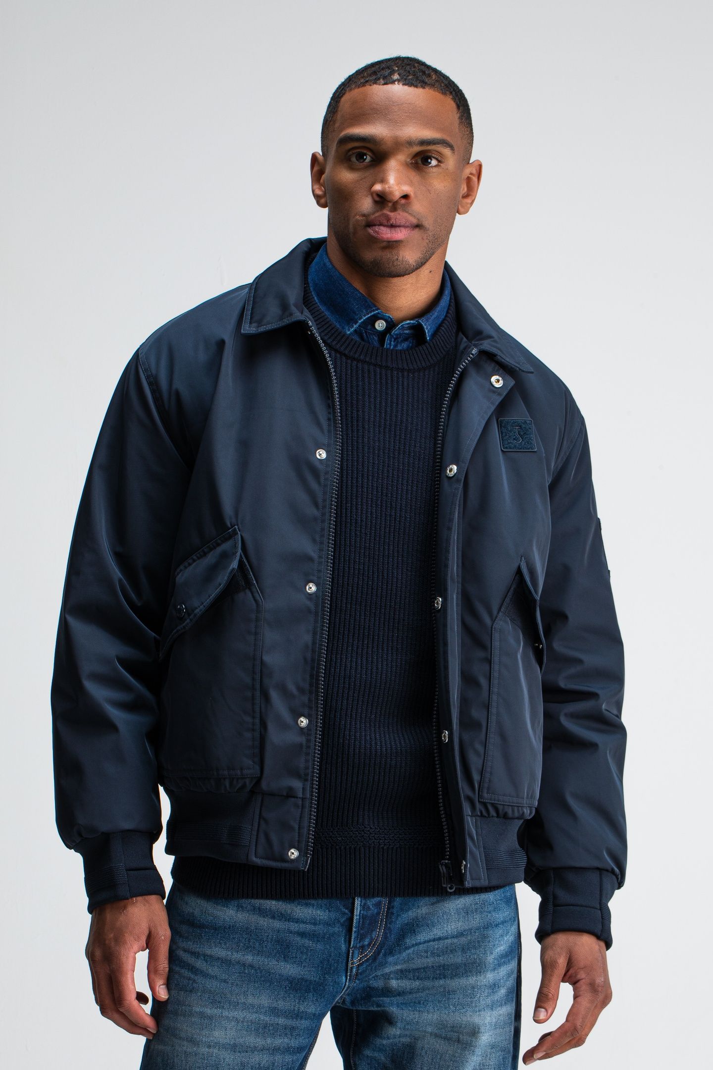 CARLO SATIN FLIGHT BOMBER ALASKA BLUE 1