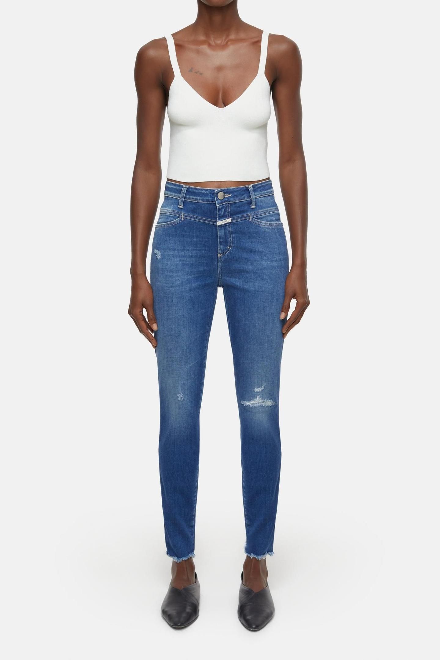 SKINNY PUSHER JEANS MID BLUE 2