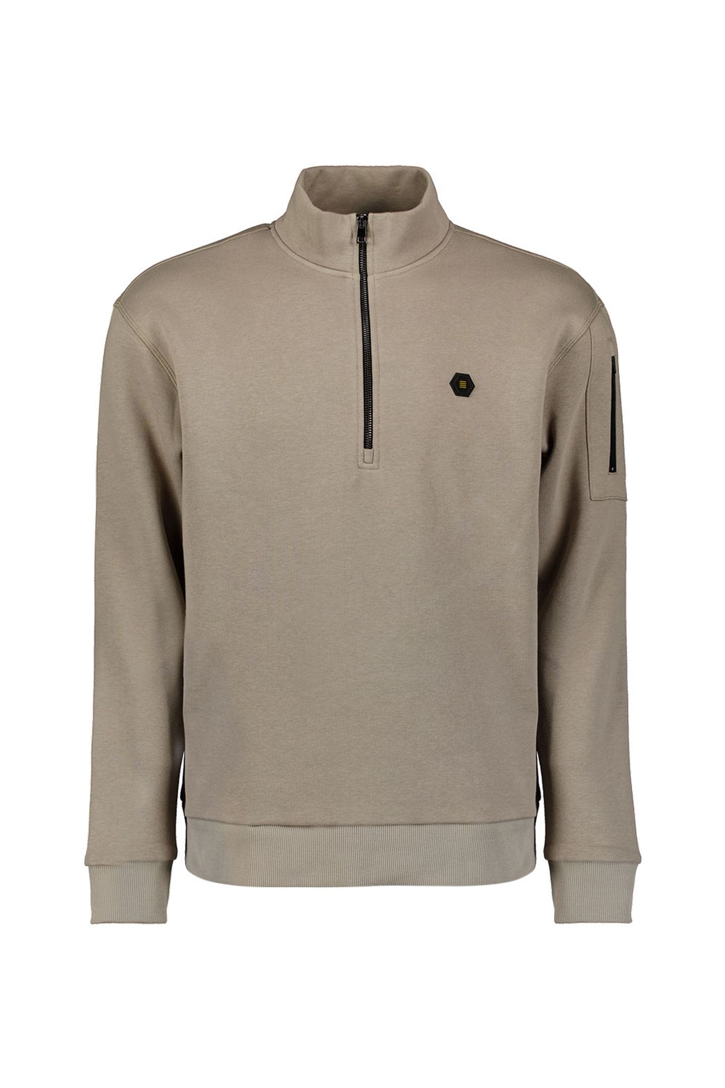 SWEATER HALF ZIP BRUSHED CLAY 4