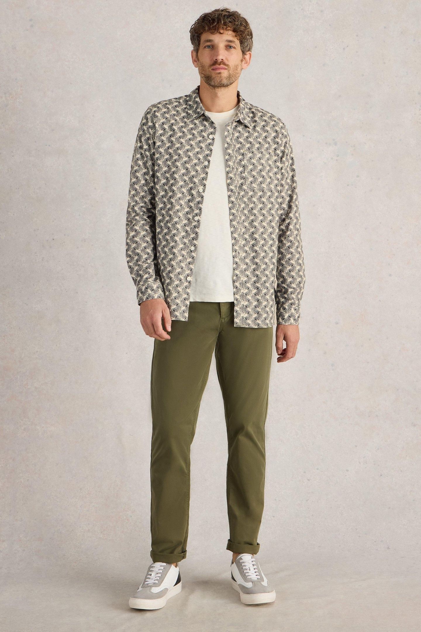 BIRD PRINTED SHIRT WHITE PRINT 1