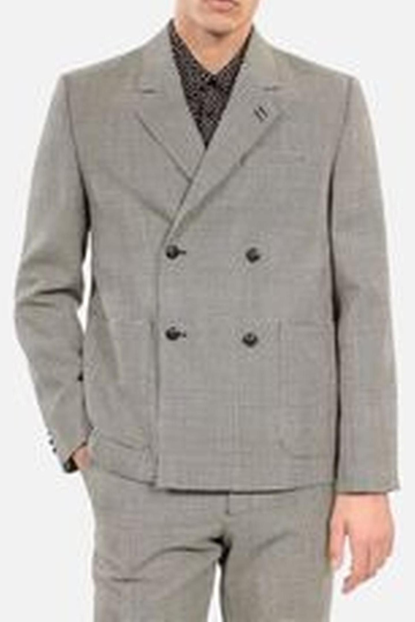 4-BUTTON DOUBLE-BREASTED JACKET BLACK WHITE 4