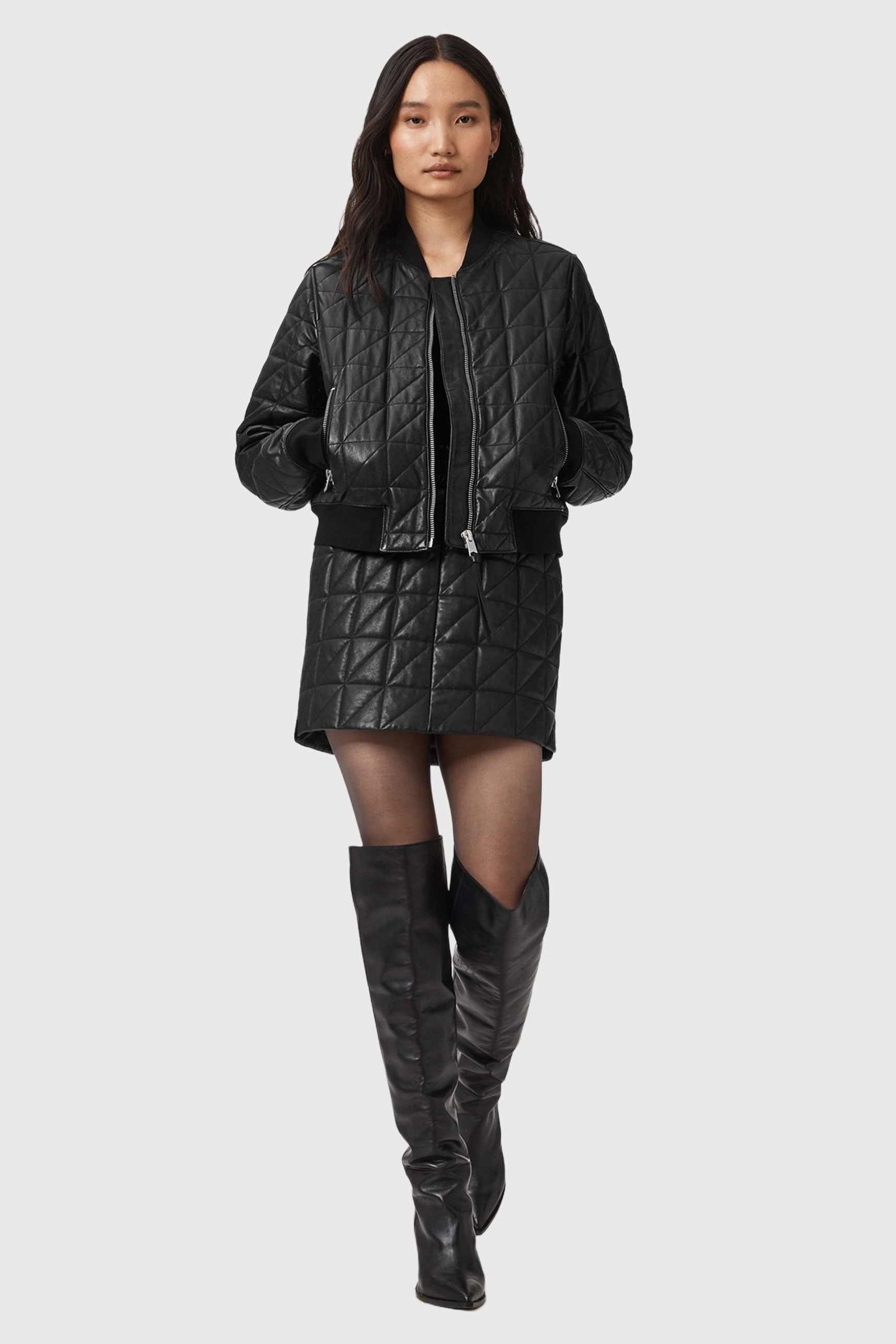 CARLY QUILTED SKIRT BLACK 3