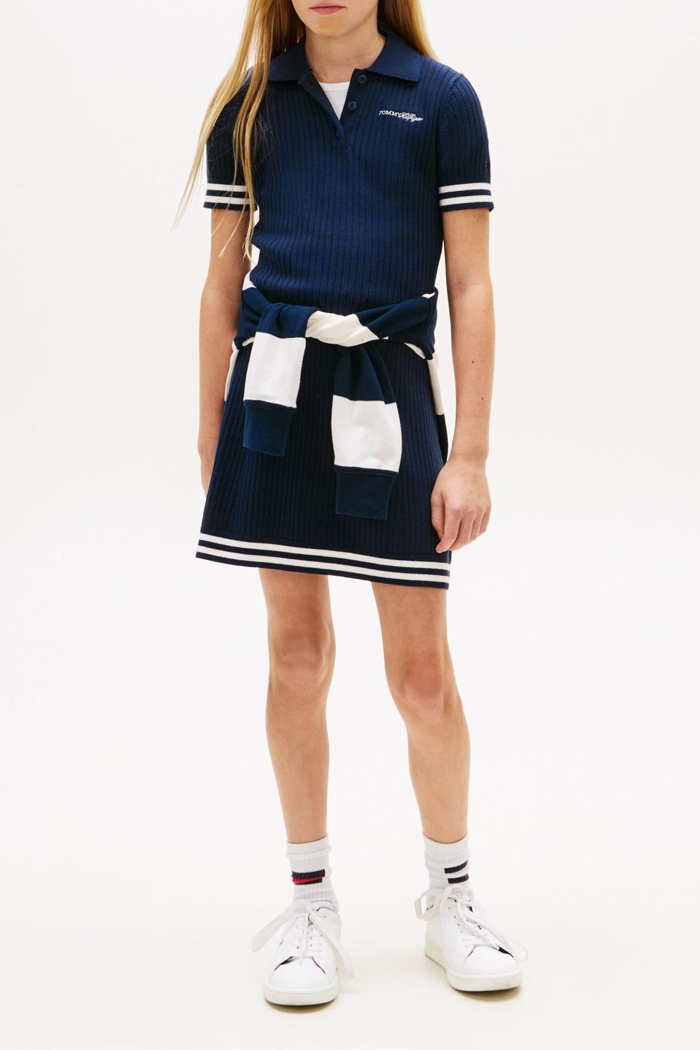 GIRLS SWEATER DRESS SS DARK NIGHT NAVY 1