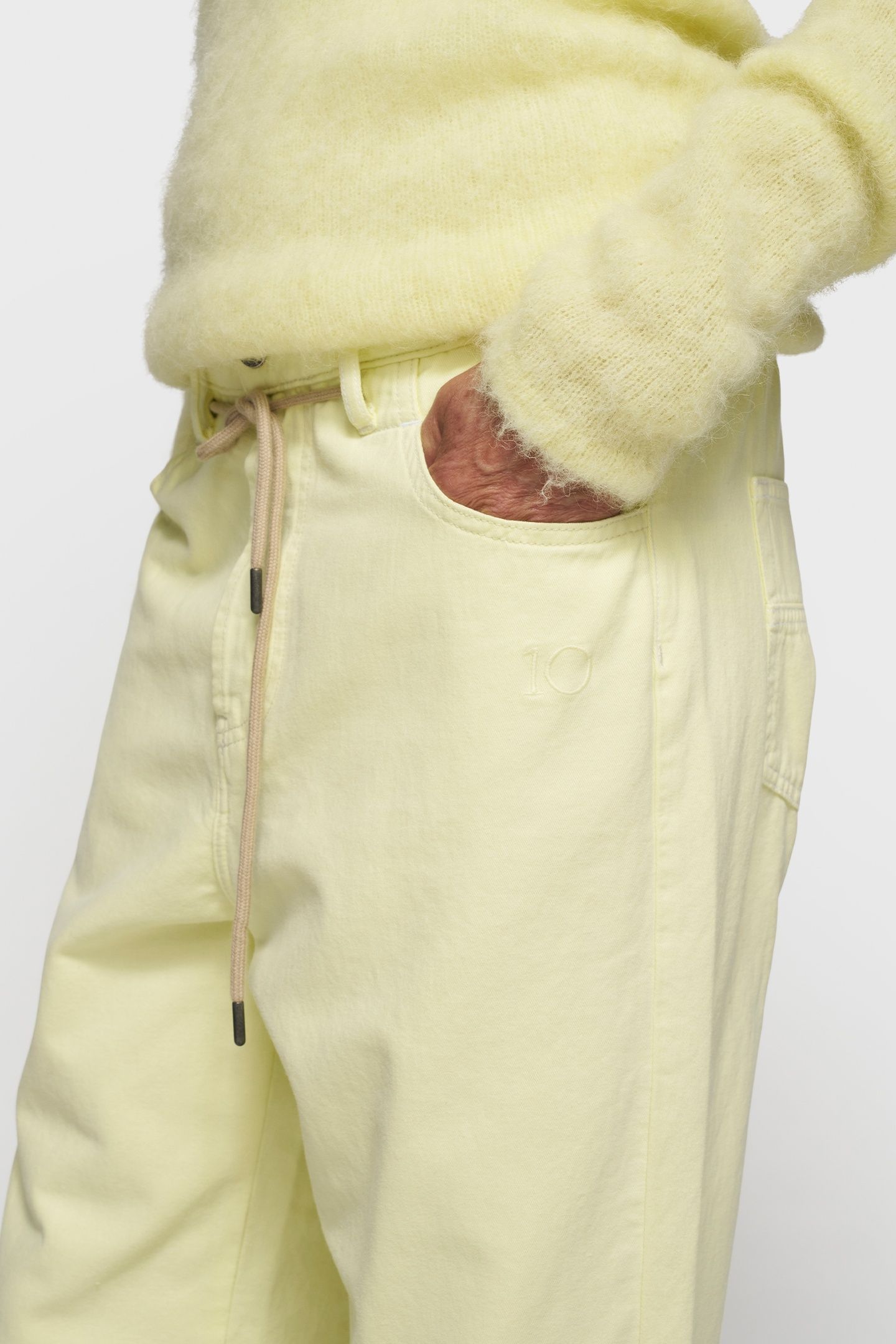 STRAIGHT LEG PANTS TWILL PASTEL YELLOW 7