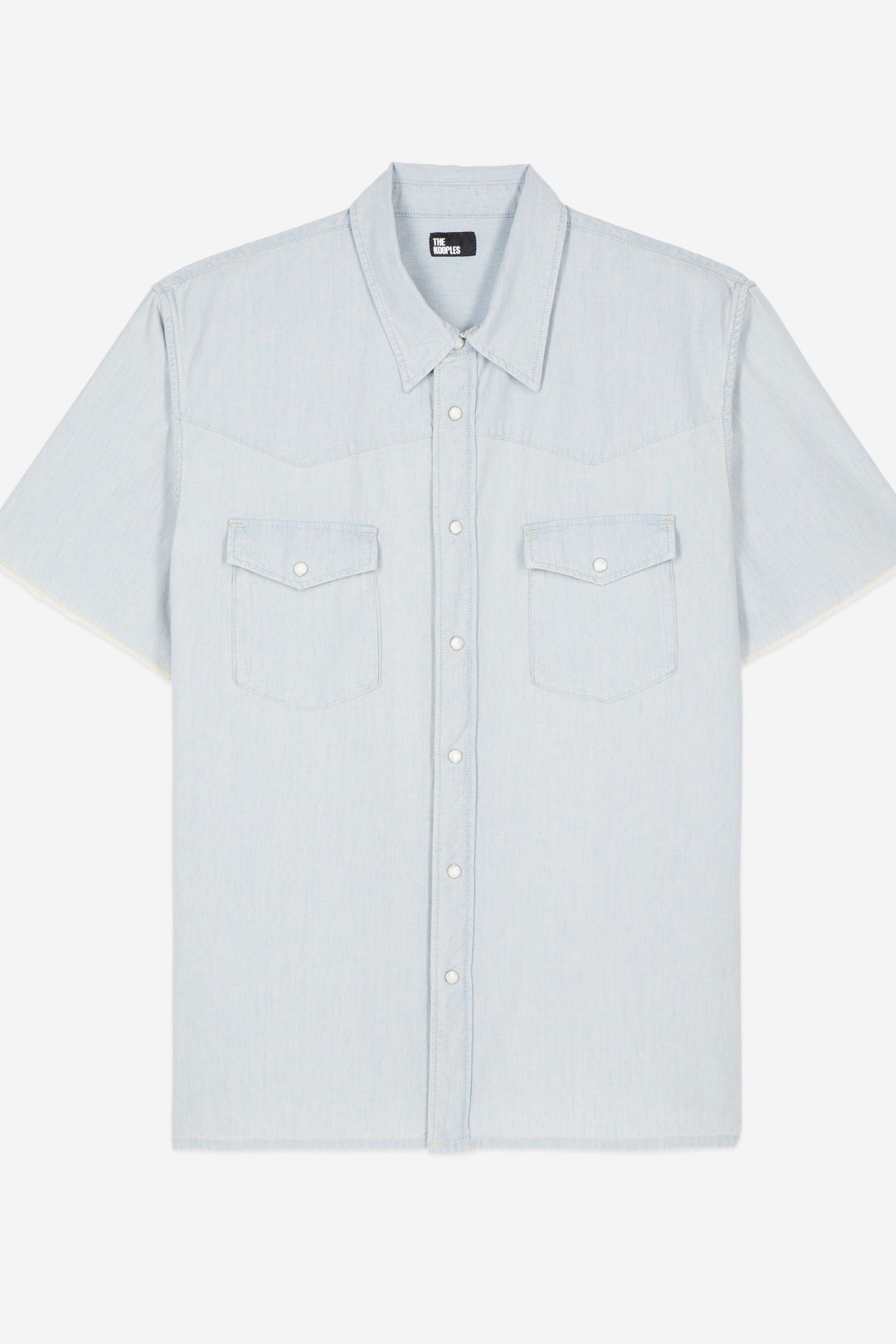 SHORT-SLEEVED DENIM SHIRT W WESTERN SNAP CLOSURE LIGHT BLUE 6