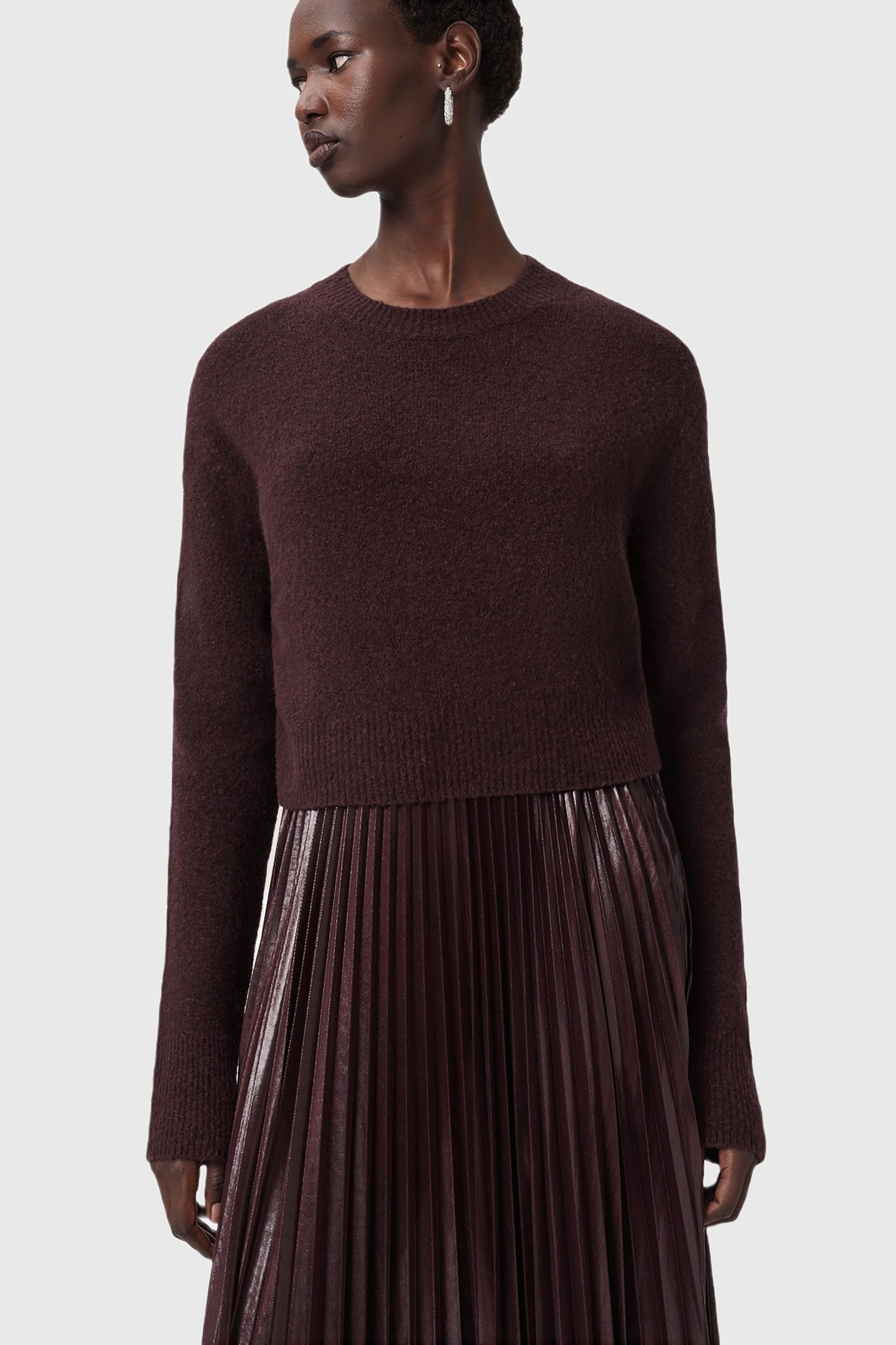 SPARK CREW DRESS OXBLOOD RED 2