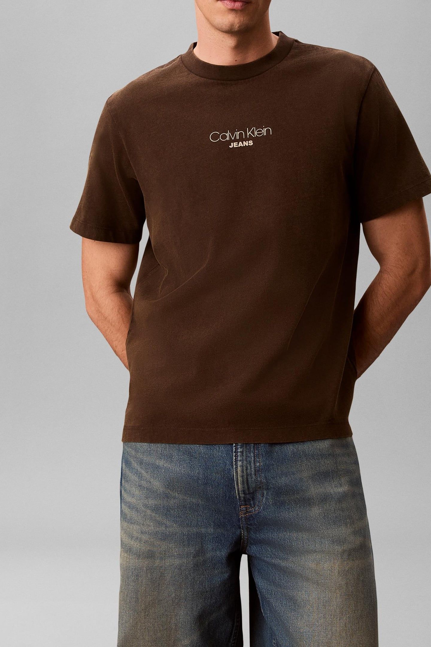 SHORT SLEEVE 20S ACID WASH GRAPHIC TEE DARK COFFEE 1