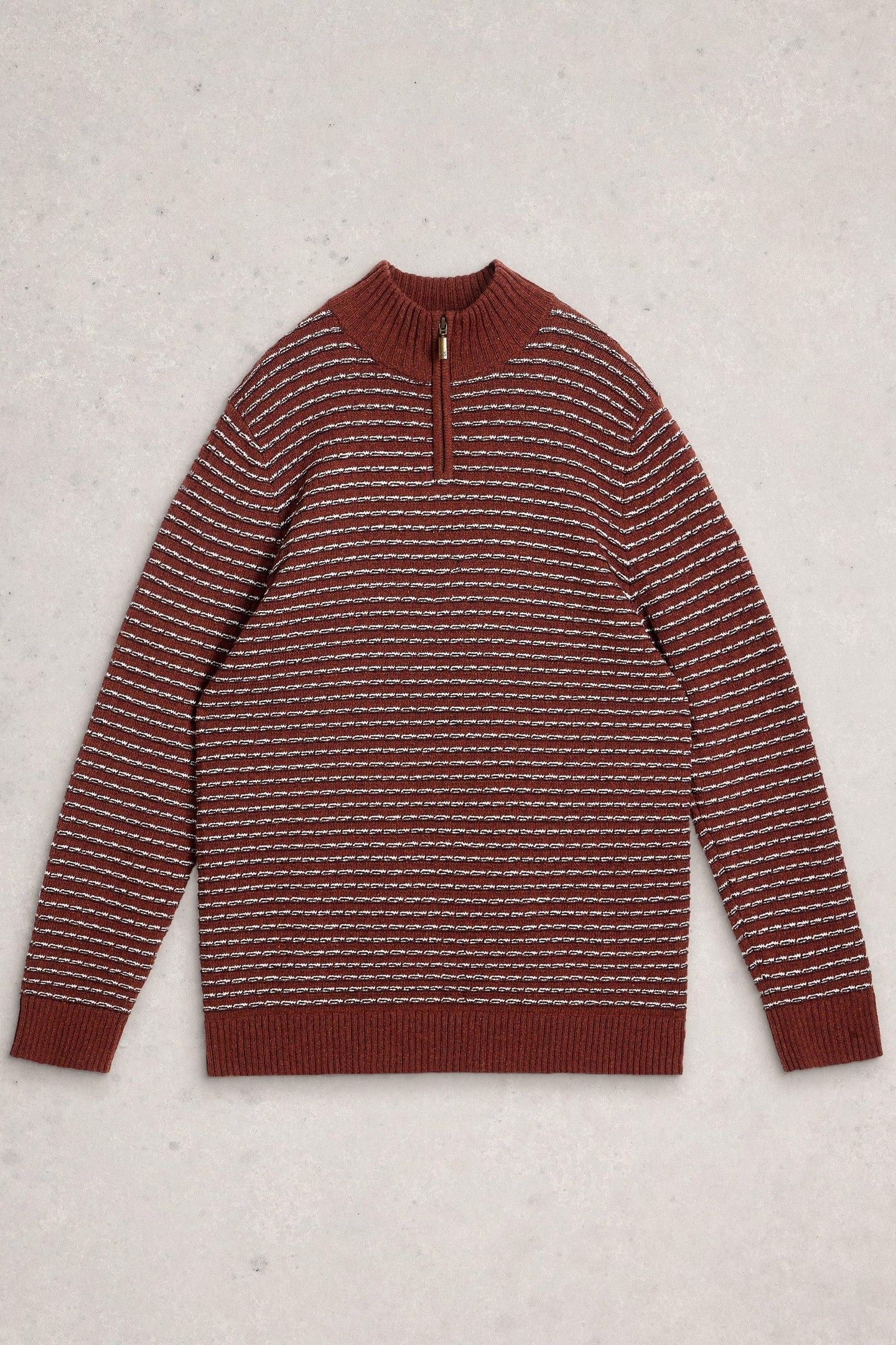 TEXTURED STRIPE FUNNEL RED MULTI 4