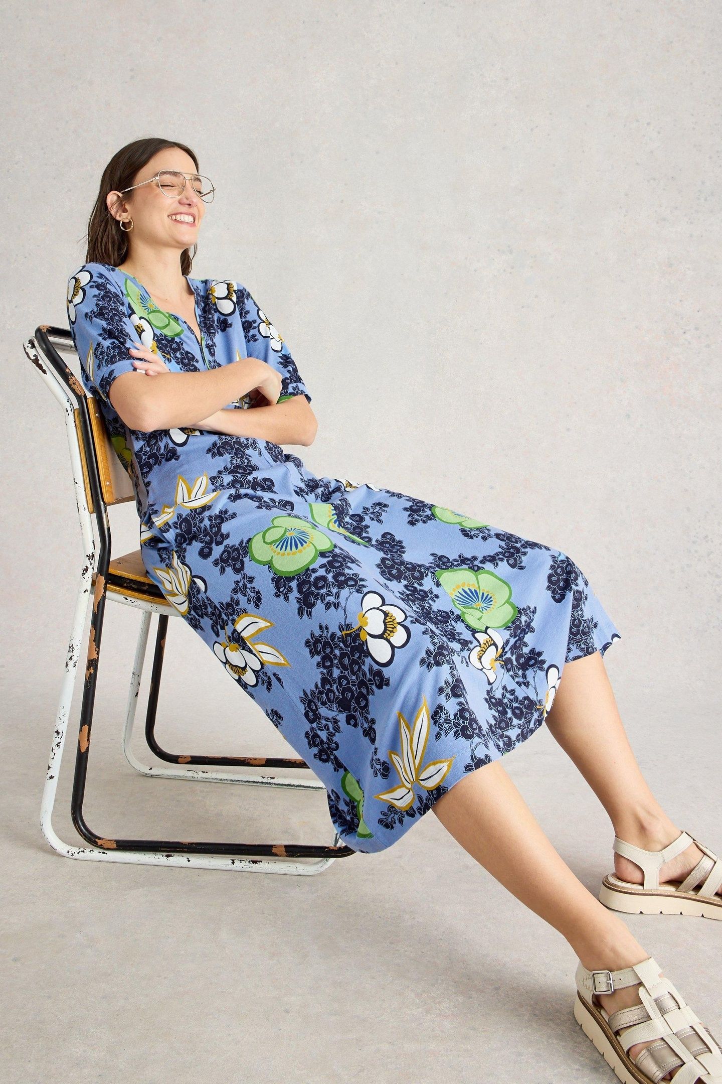 MEGAN JERSEY DRESS BRIGHT BLUE 7