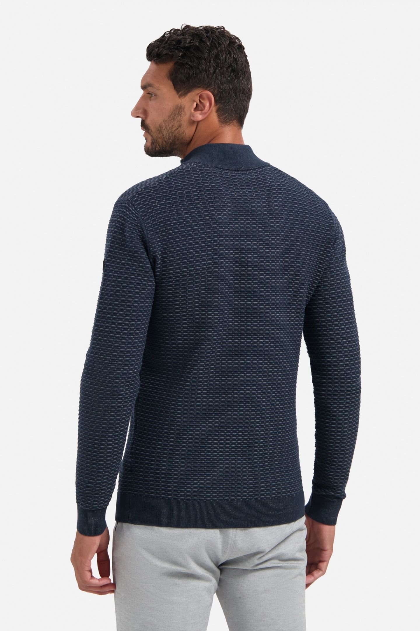PULLOVER HALF ZIP JACQUARD PLATED NIGHT 5