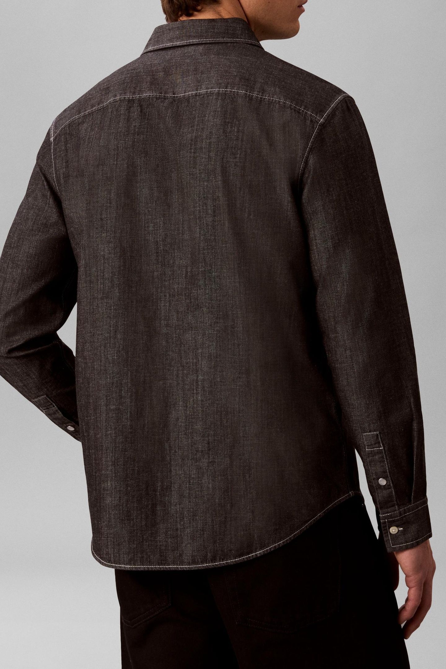 LONG SLEEVE CHAMBRAY CLASSIC SHIRT BLACK 2
