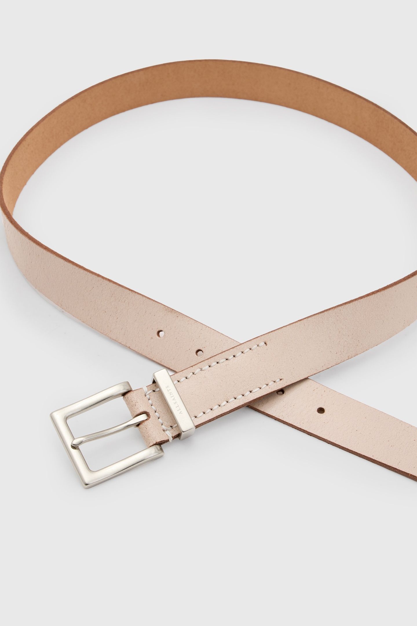 TREY METAL TIP BELT CREAM/DULL NICKEL 5