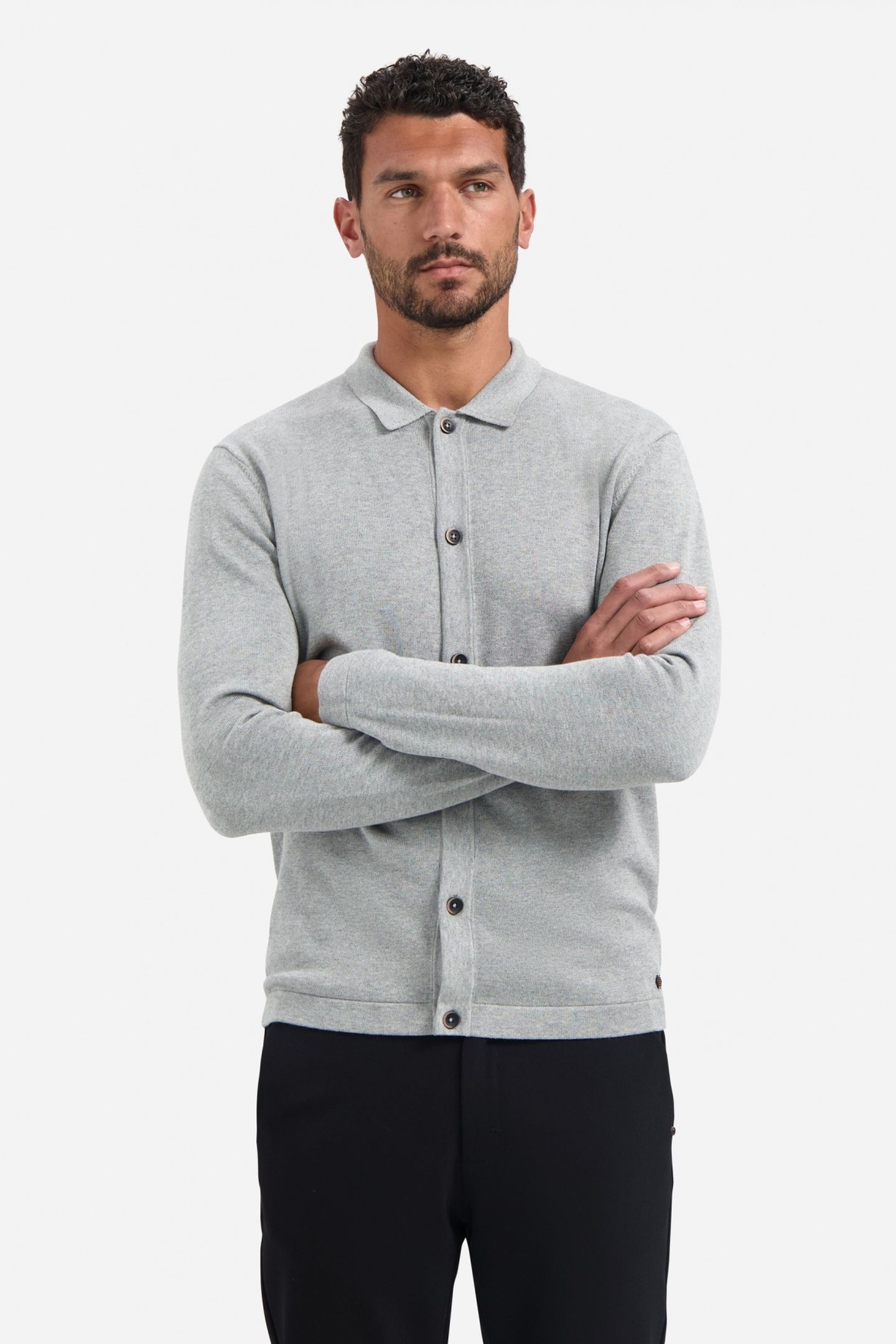 PULLOVER FULL BUTTON POLO GREY MELANGE 2