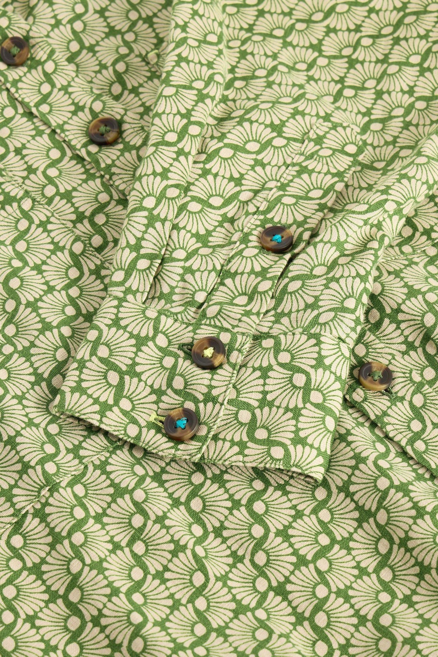 LYDIA LINEN SHIRT GREEN PRINT 6