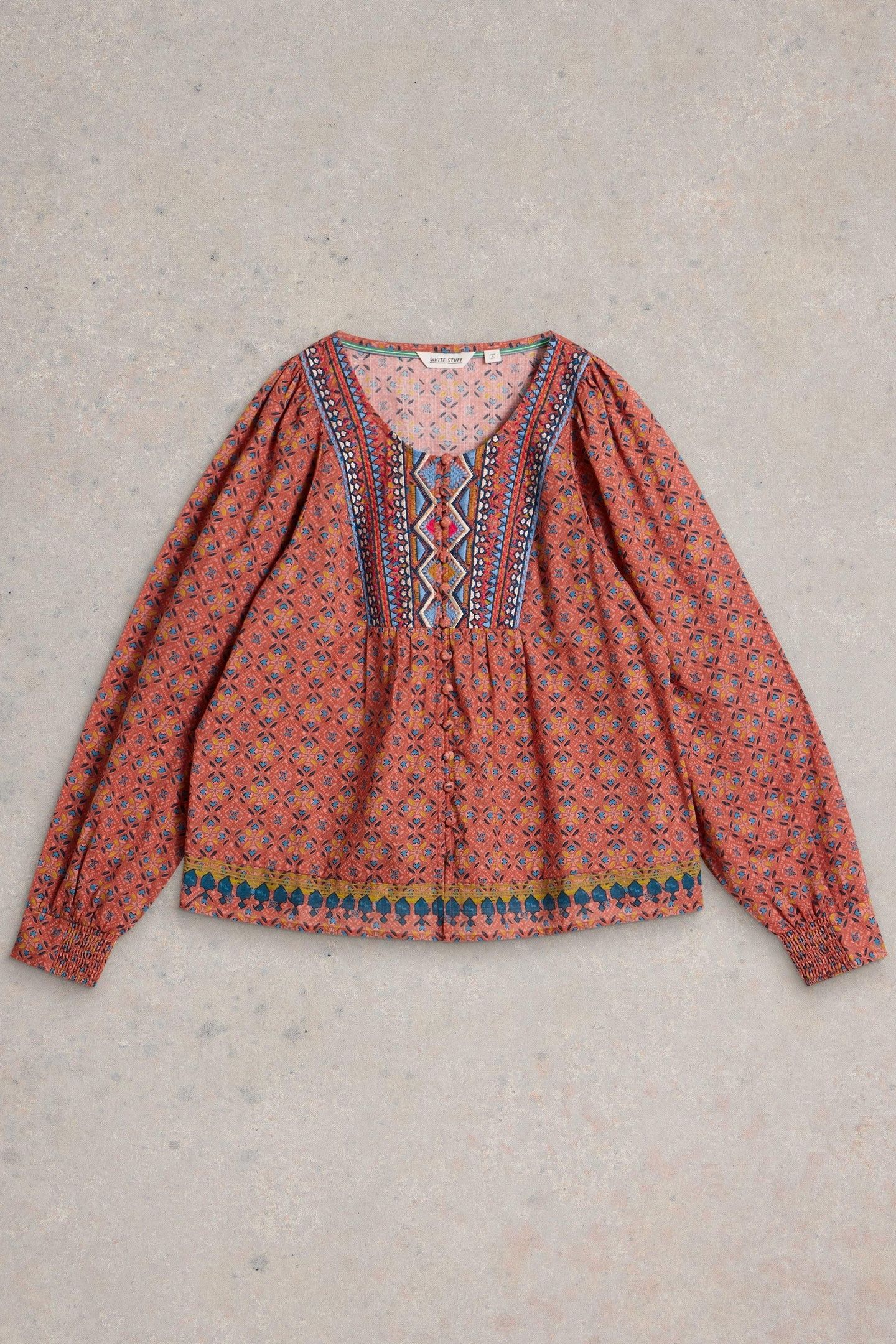ABIGAIL EMBROIDERED TOP PINK MULTI 3