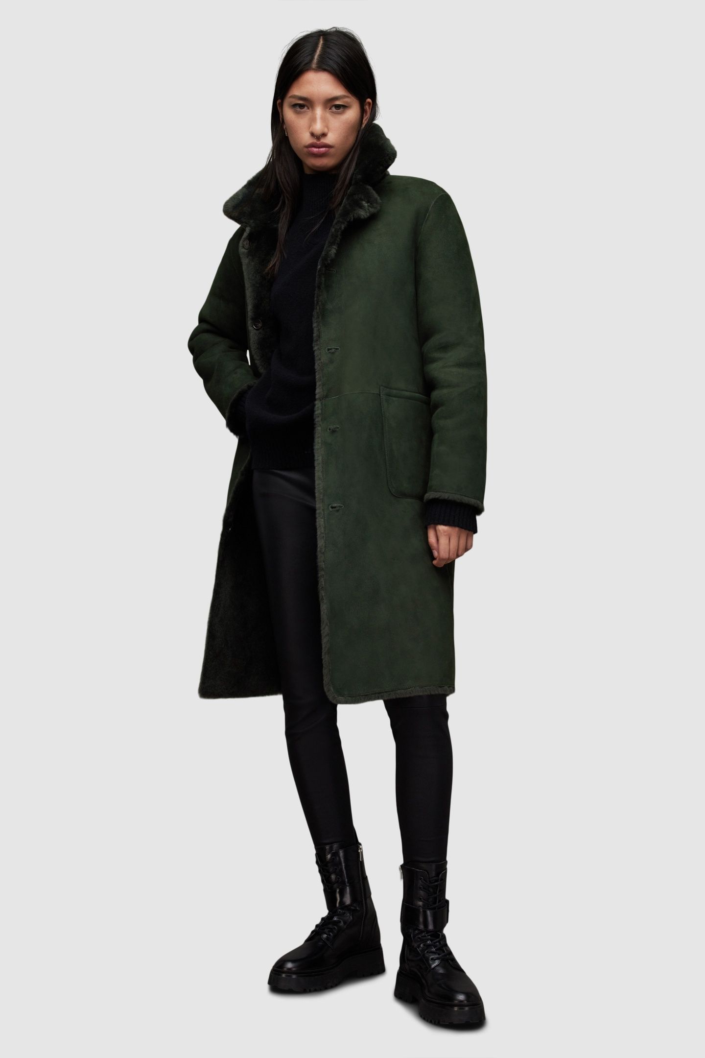 SERRA SHEARLING COAT SYCAMORE GREEN 2