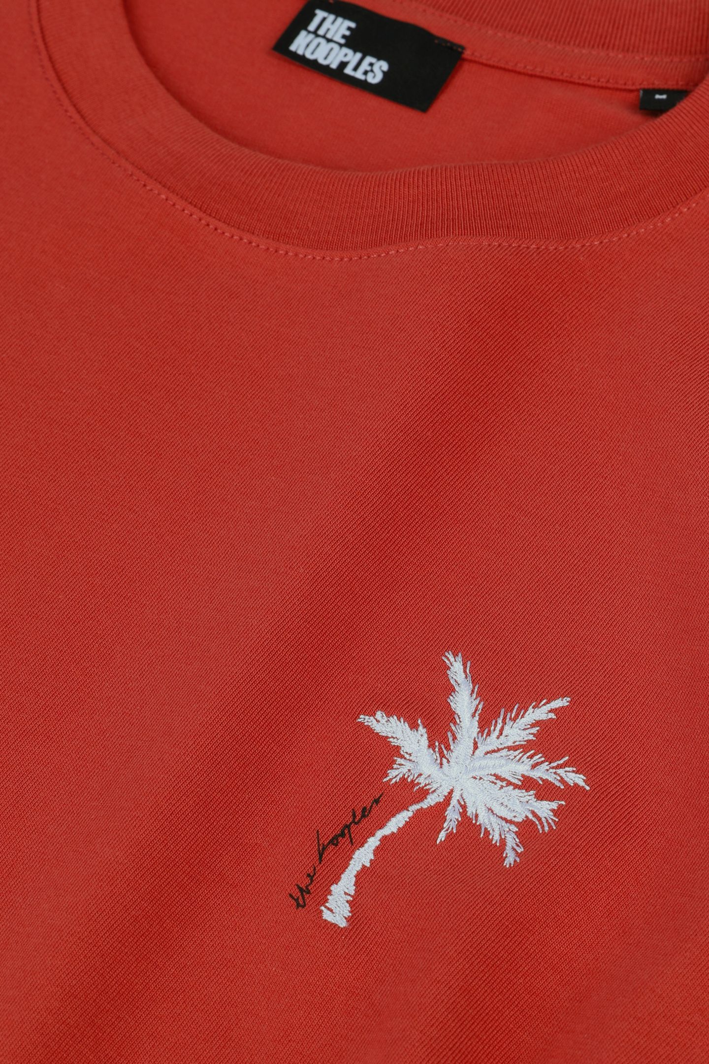 SHORT-SLEEVED T-SHIRT WITH PALM TREE EMBROIDERY RED BRIQUE 6