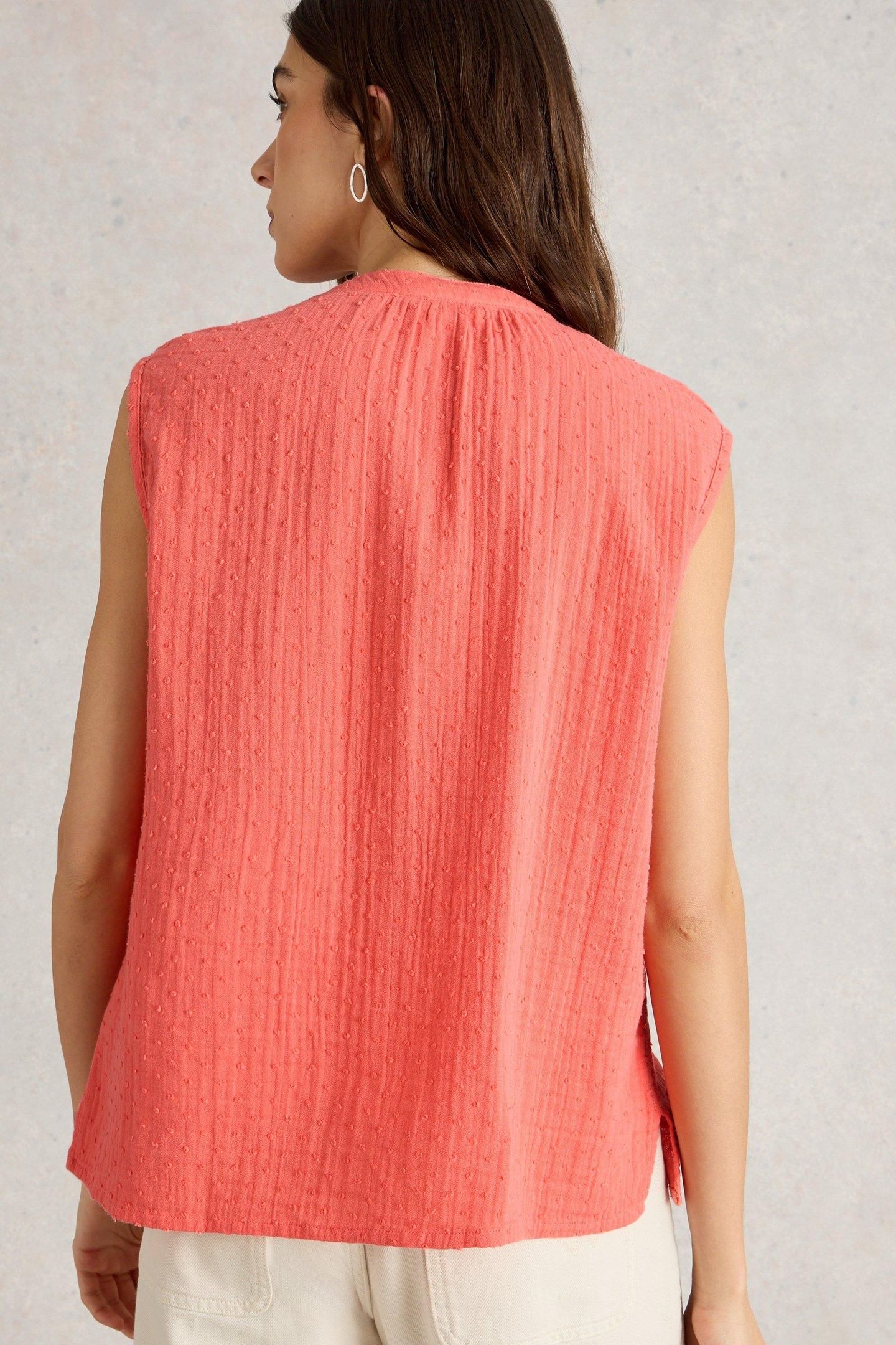 YASMIN DOUBLE CLOTH VEST BRIGHT PINK 3