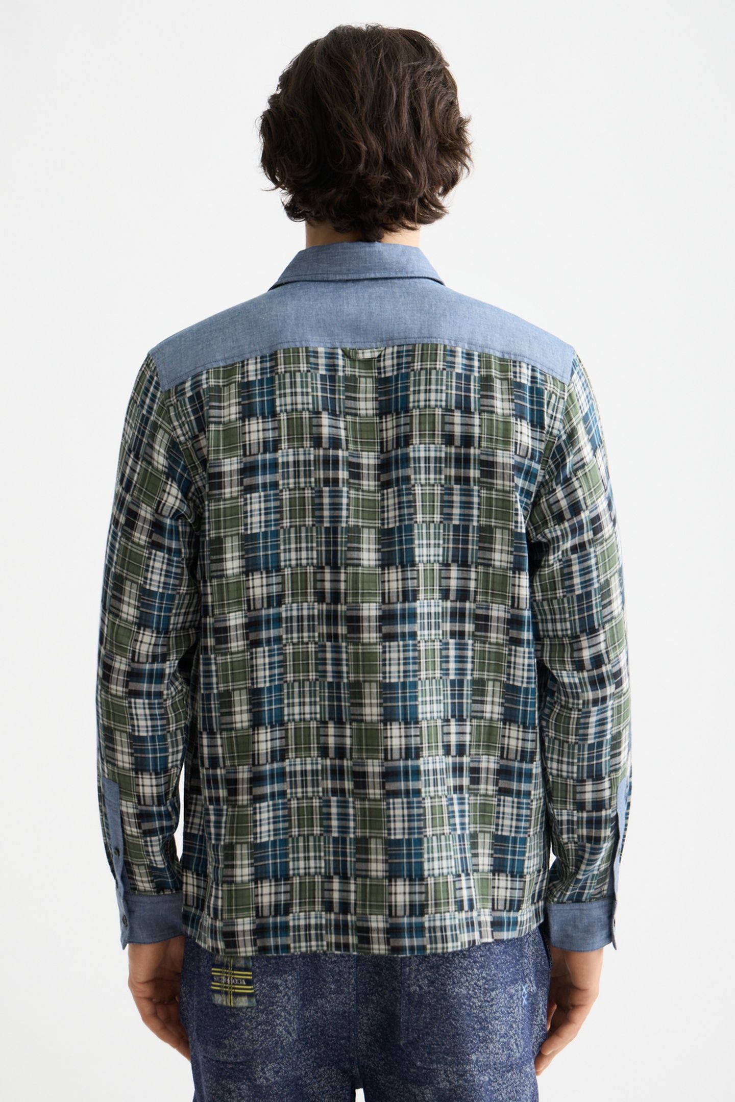 PATCHWORK FLANNEL RELAXED-FIT SHIRT THYME PATCHWORK CHECK 2