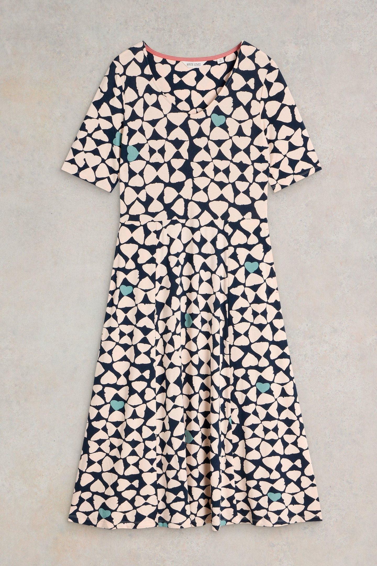 MADELINE JERSEY DRESS NAVY PRINT 3