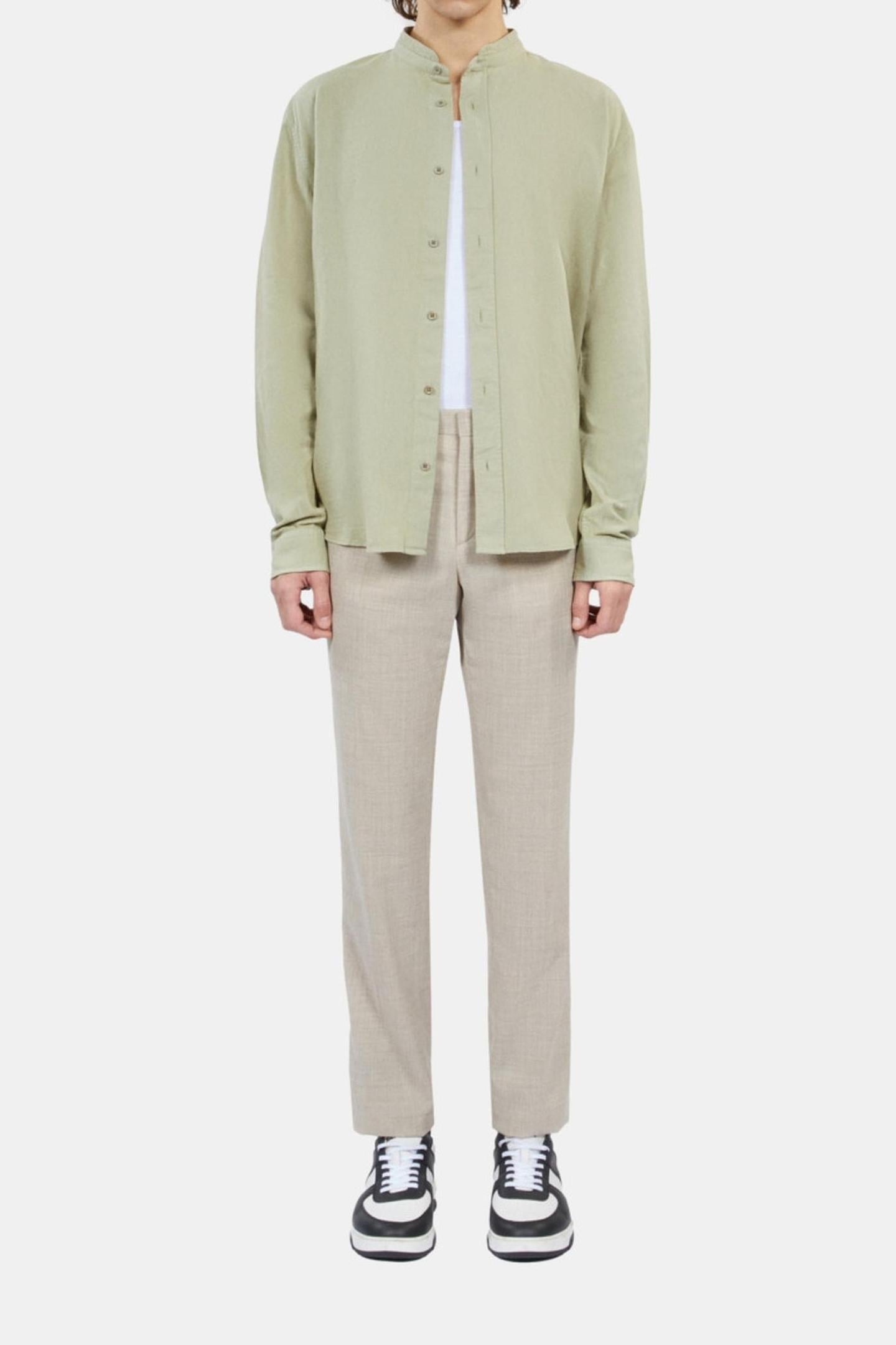 LONG-SLEEVED SHIRT WITH OFFICE COLLAR KAKI GREY 2
