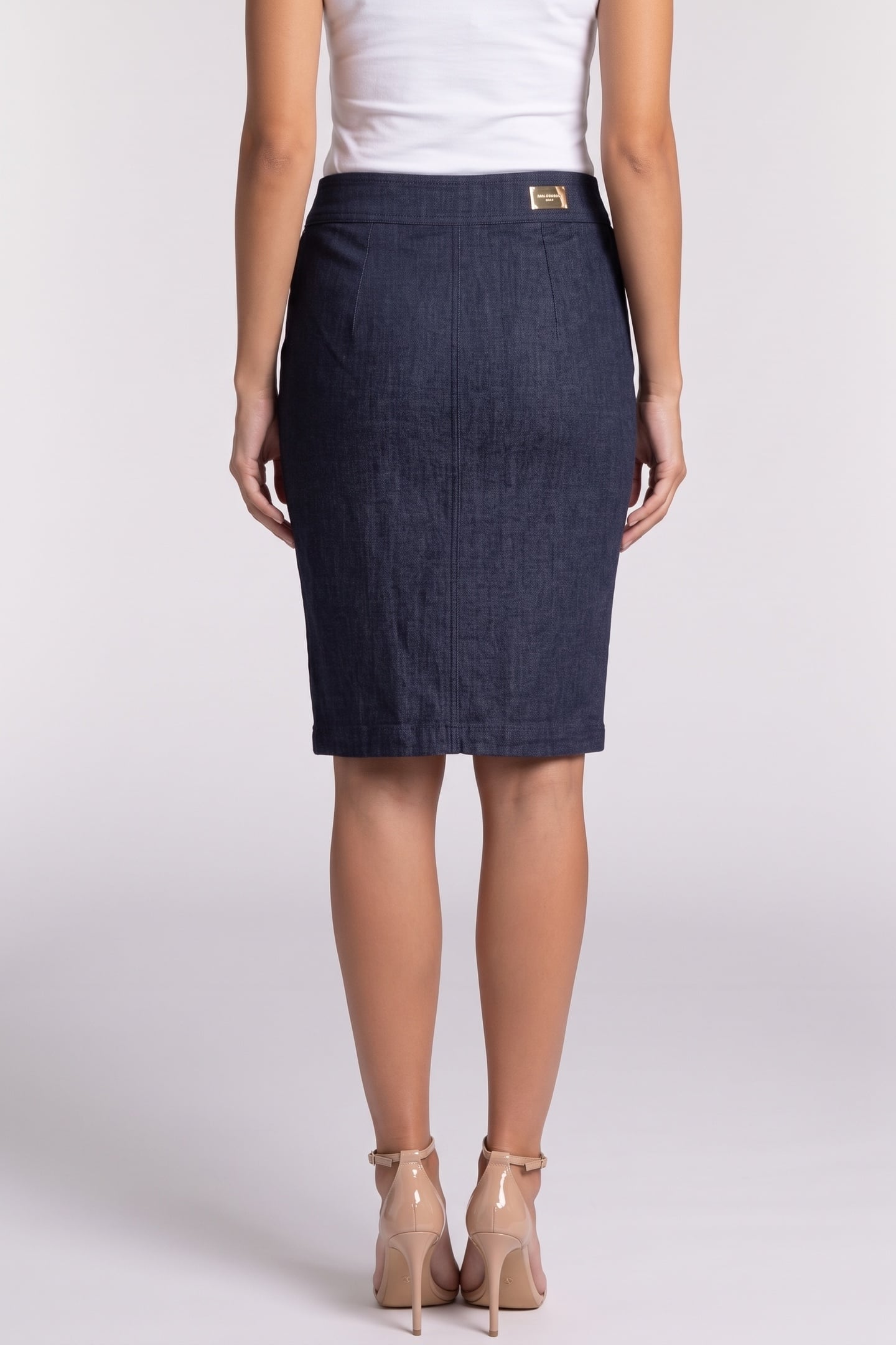 ZIPPED PENCIL MIDI S DARK WASH 2