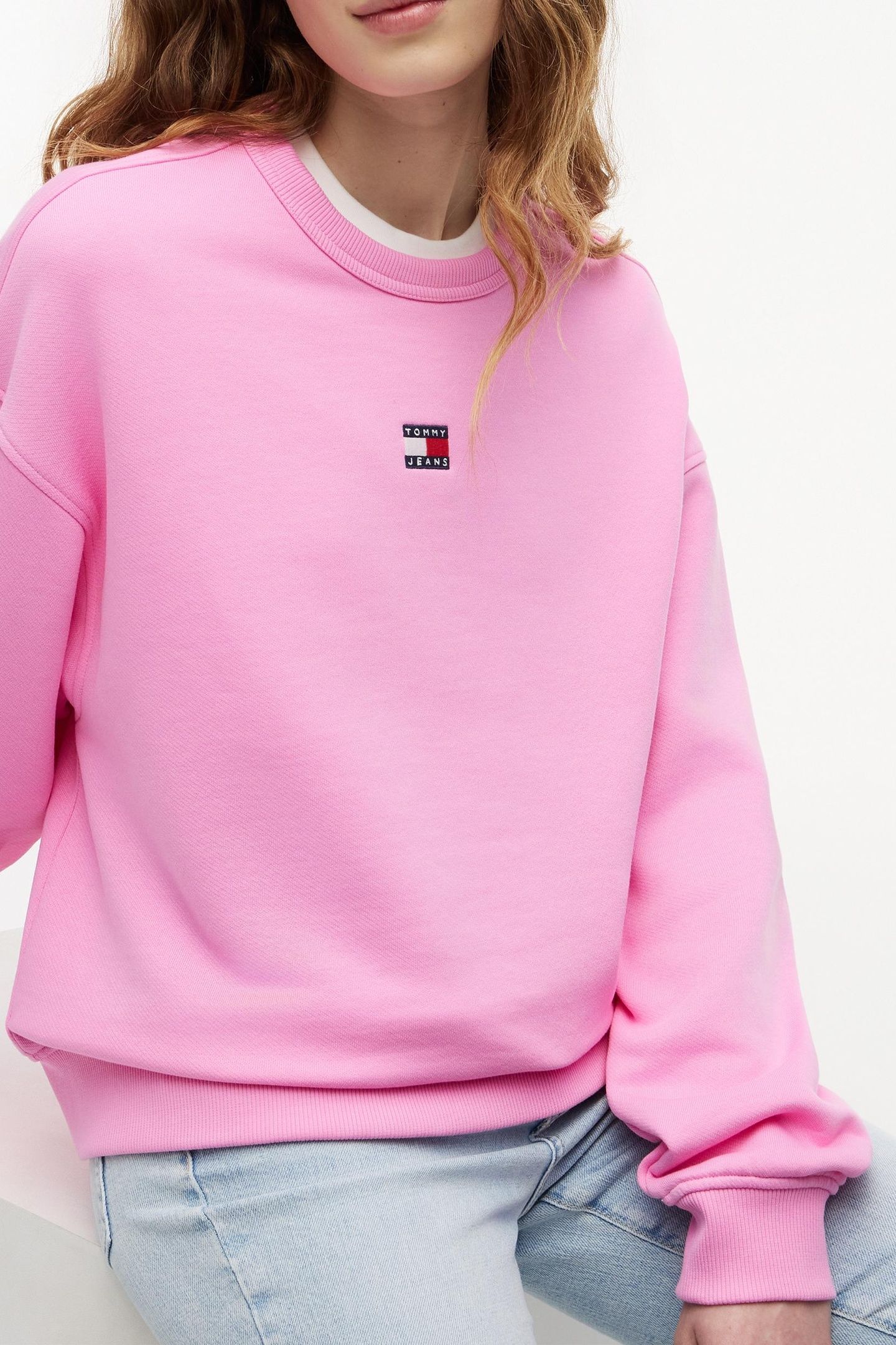 BOXY BADGE CREW PINK DAISY 5