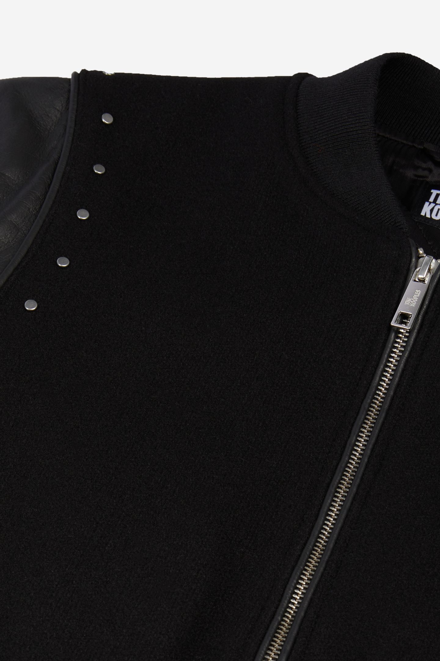 BOMBER JACKET WITH STUDS AND PANEL BLACK 5