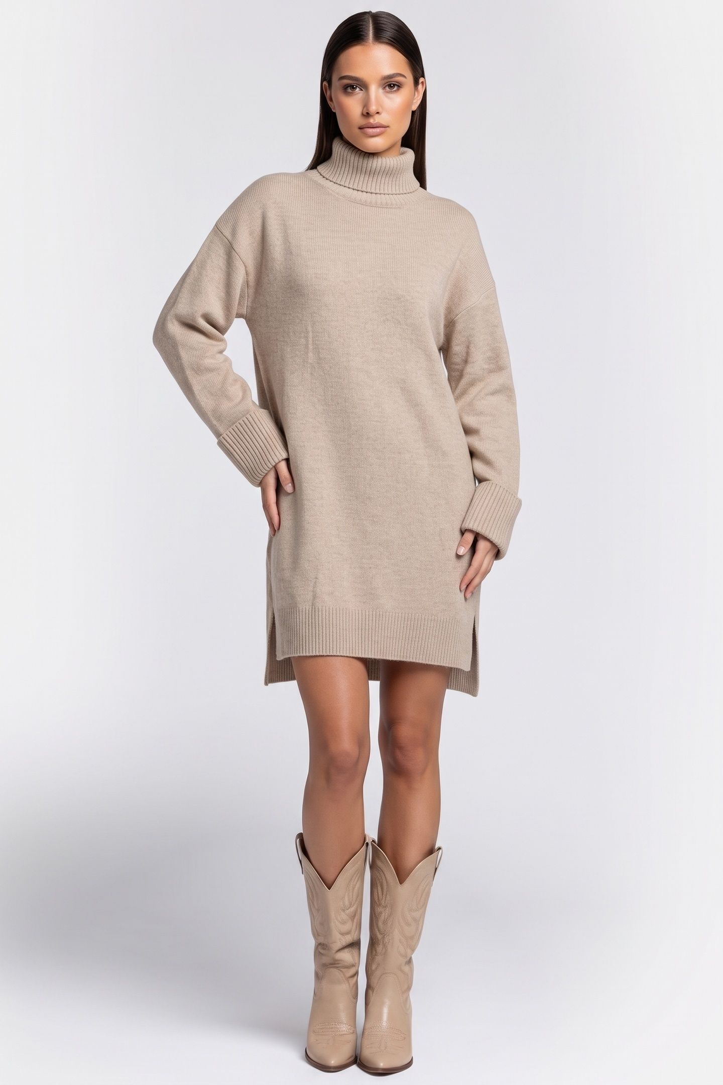 SABRINA DRESS BEIGE 1