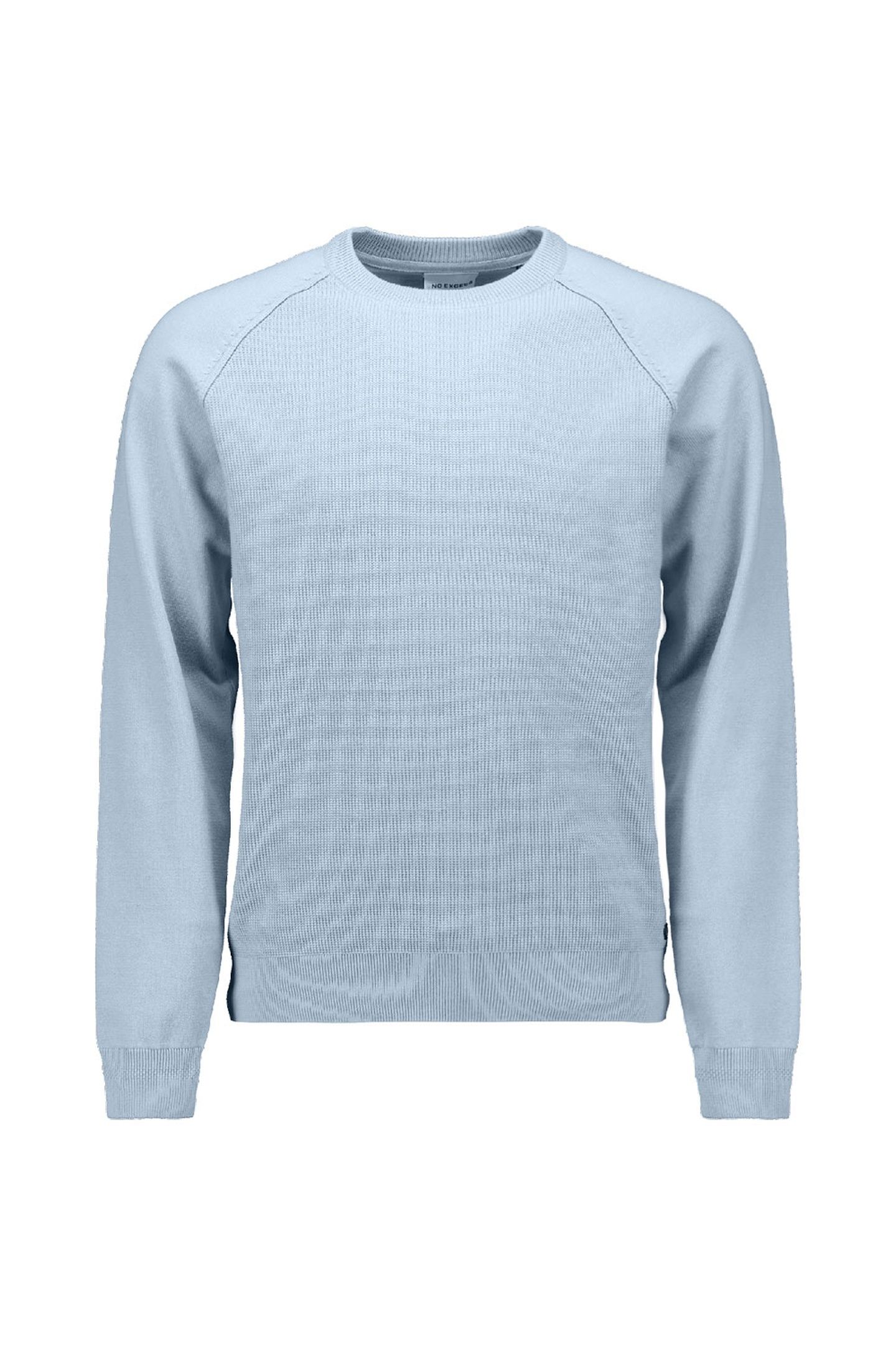 PULLOVER CREWNECK SOLID WAFFLE KNIT DUSTY BLUE 5
