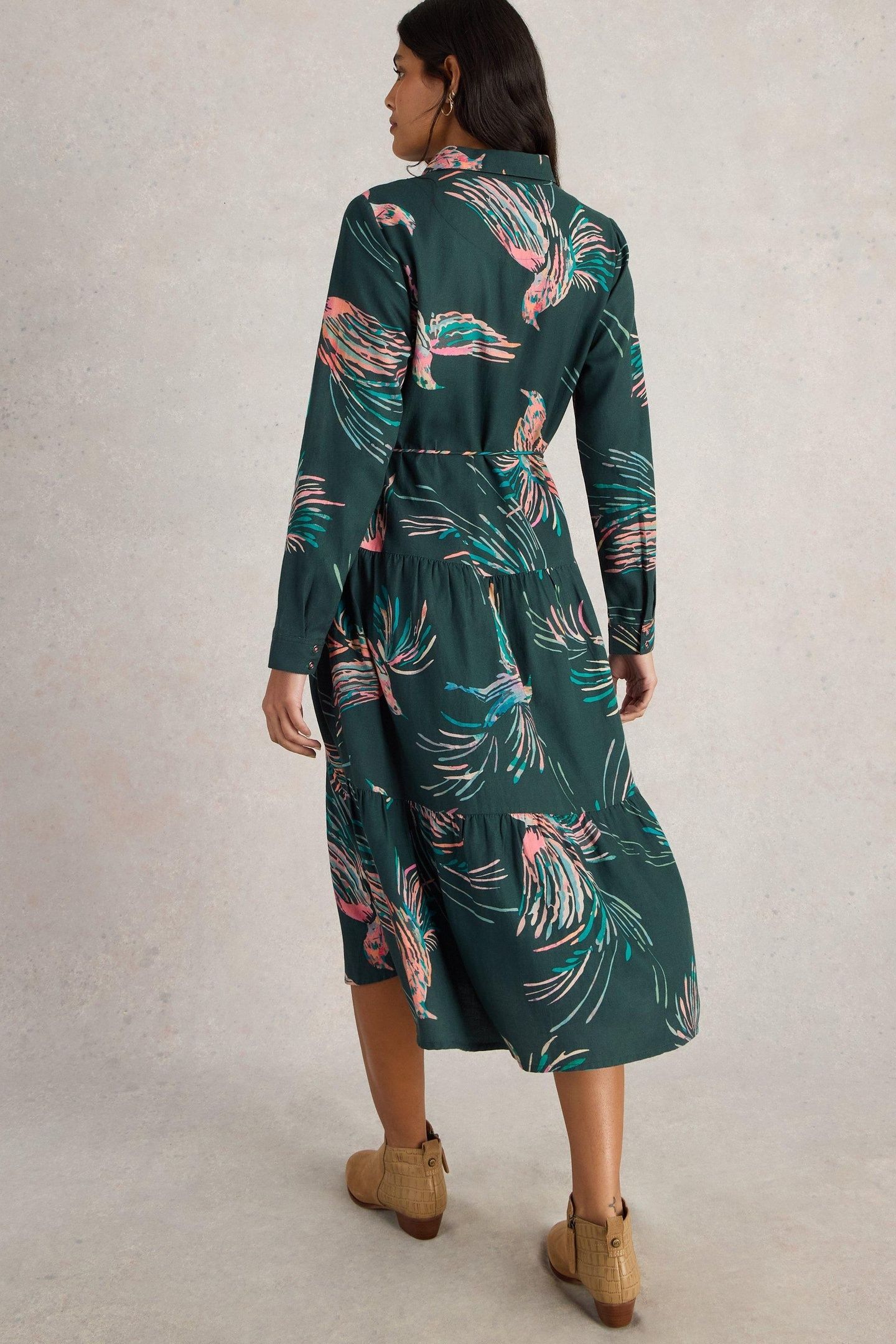 BEATRICE SHIRT DRESS GREEN PRINT 2