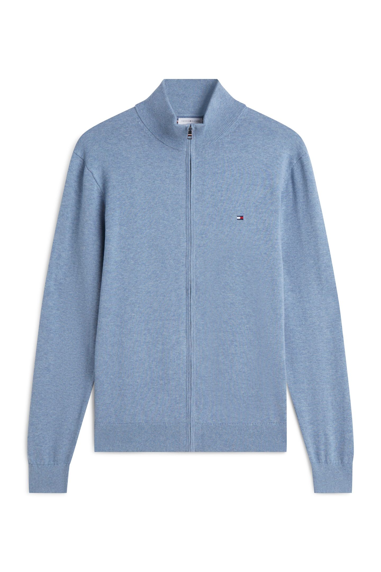 ESSENTIAL COTTON ZIP BRISK BLUE HEATHER 4