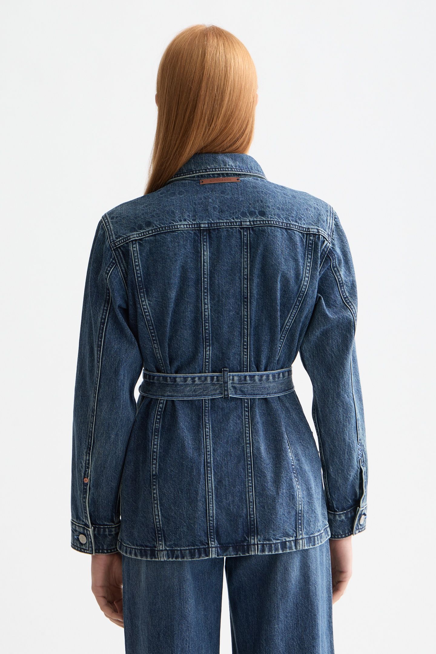 WORKED OUT BELTED DENIM JACKET — FRAMEWORK 3
