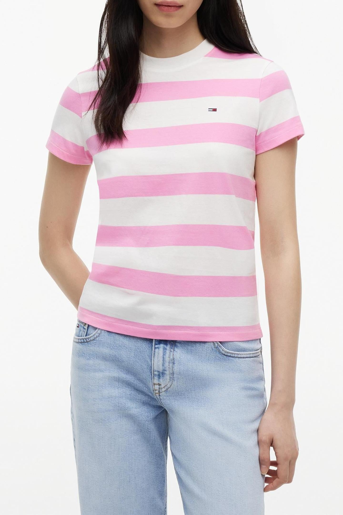 REGULAR FLAG JERSEY PINK DAISY/STRIPE 1