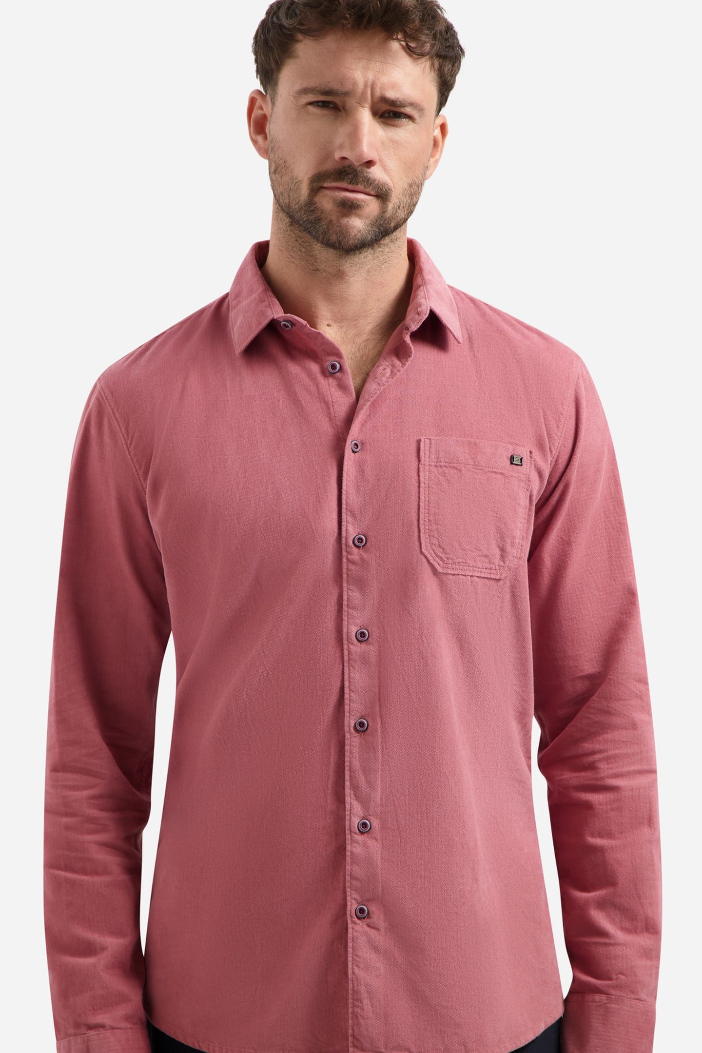 SHIRT HERRINGBONE FINE CORDUROY OLD PINK 6