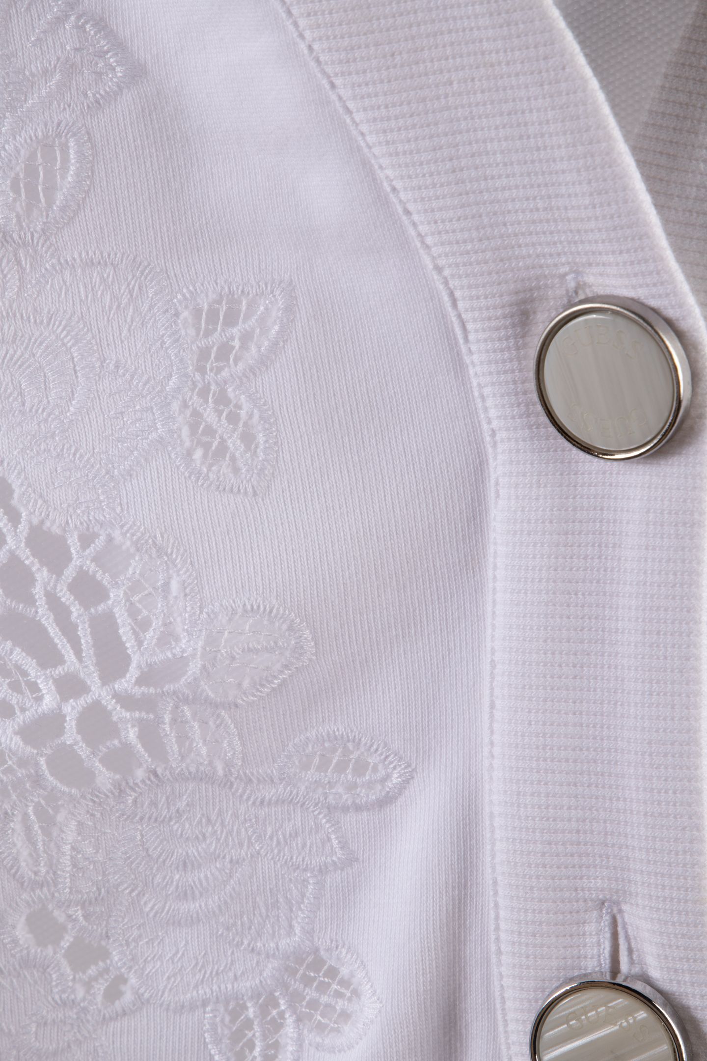 GUESS ECO LS CARDIGAN CUT OUT PURE WHITE 4