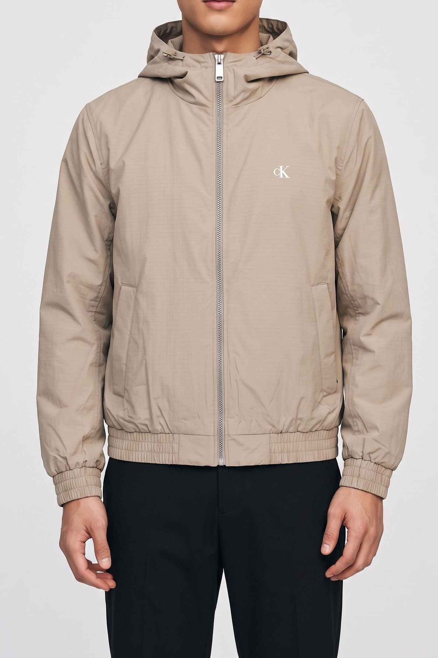 LONG SLEEVE HOODED RIPSTOP HARRINGTON VINTAGE KHAKI 1