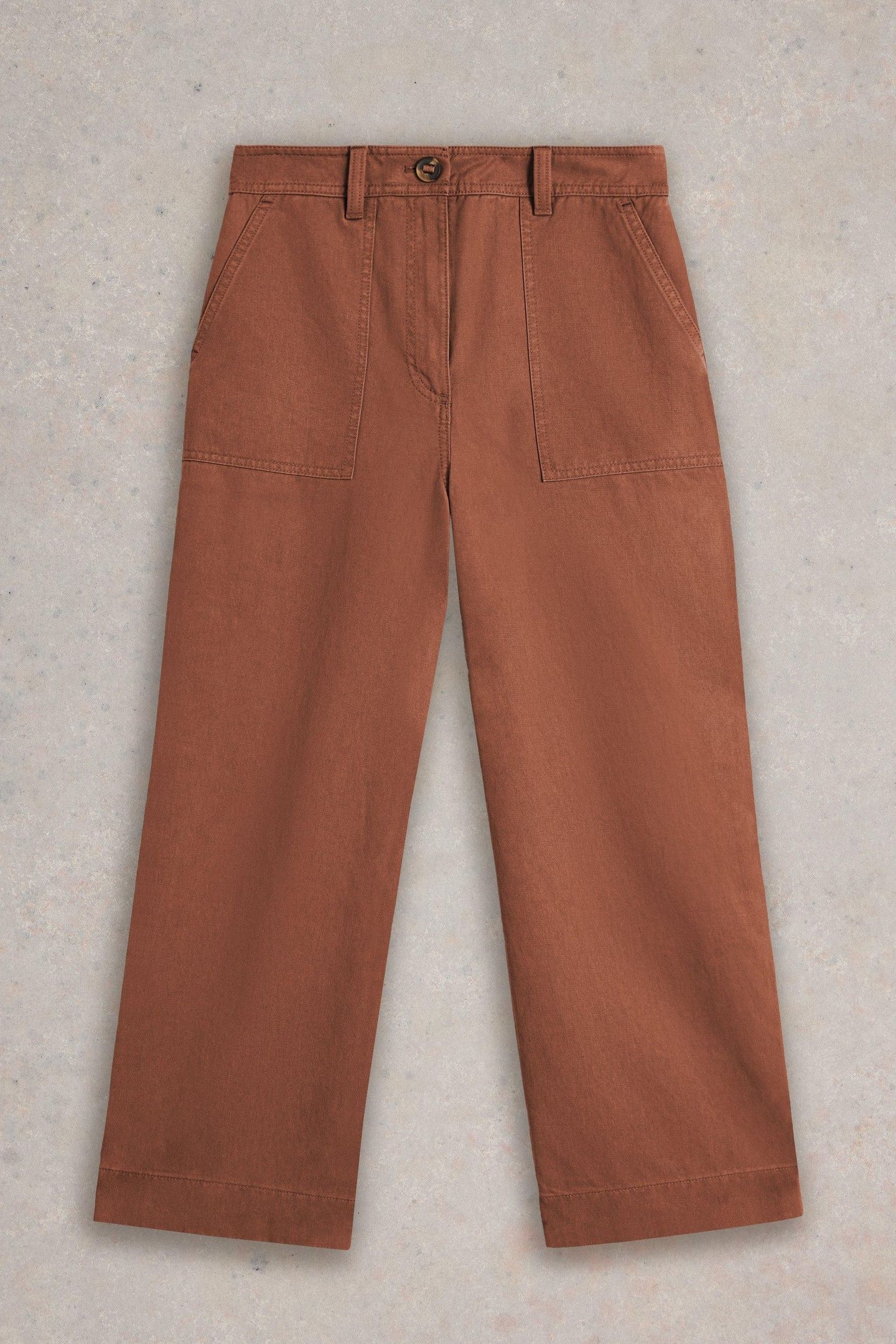 ROMY WIDE LEG CROPPED TROUSER DARK TAN 5