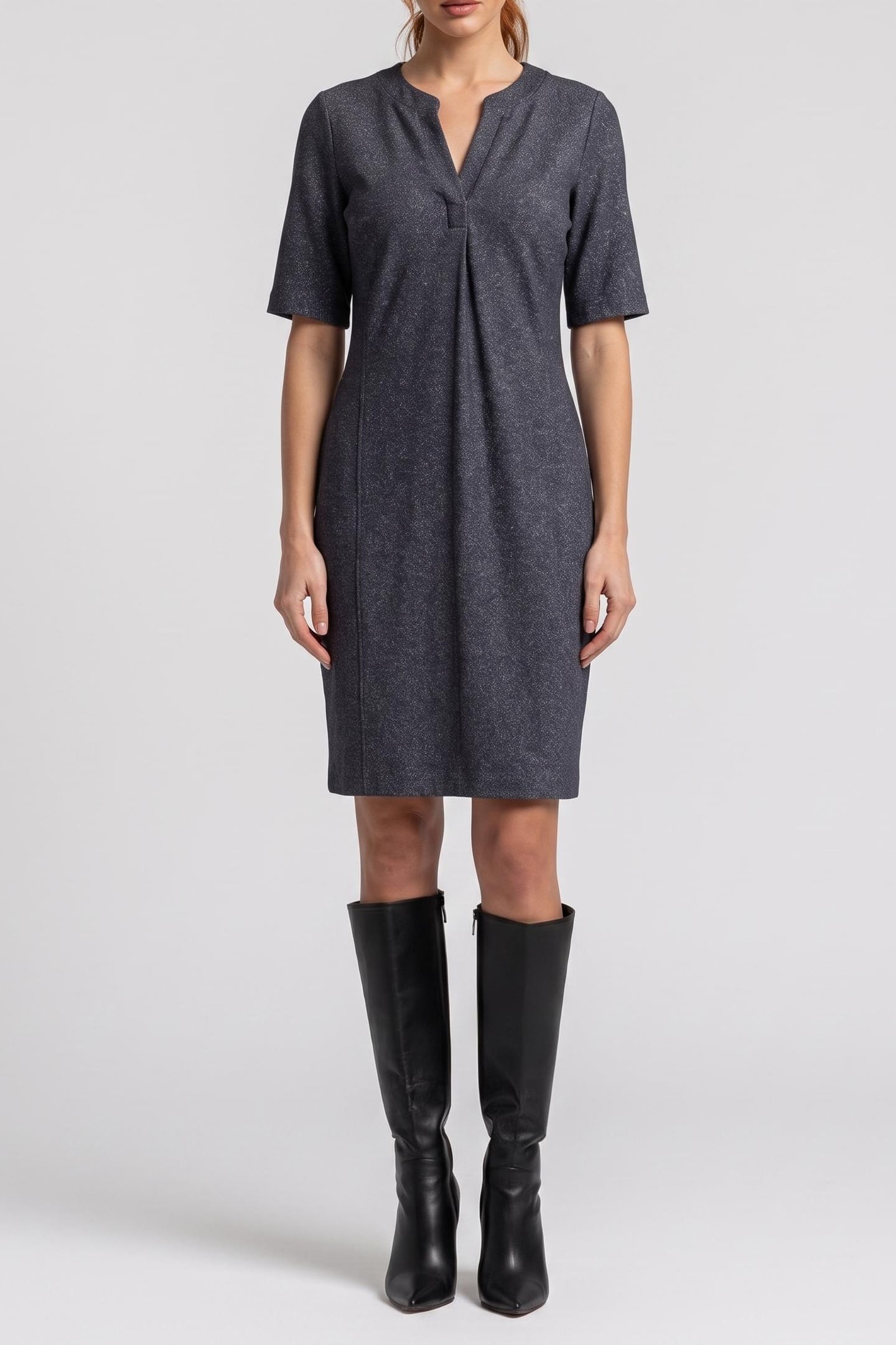 SHORT SLEEVE SIMPLICITY DRESSS GREY 1