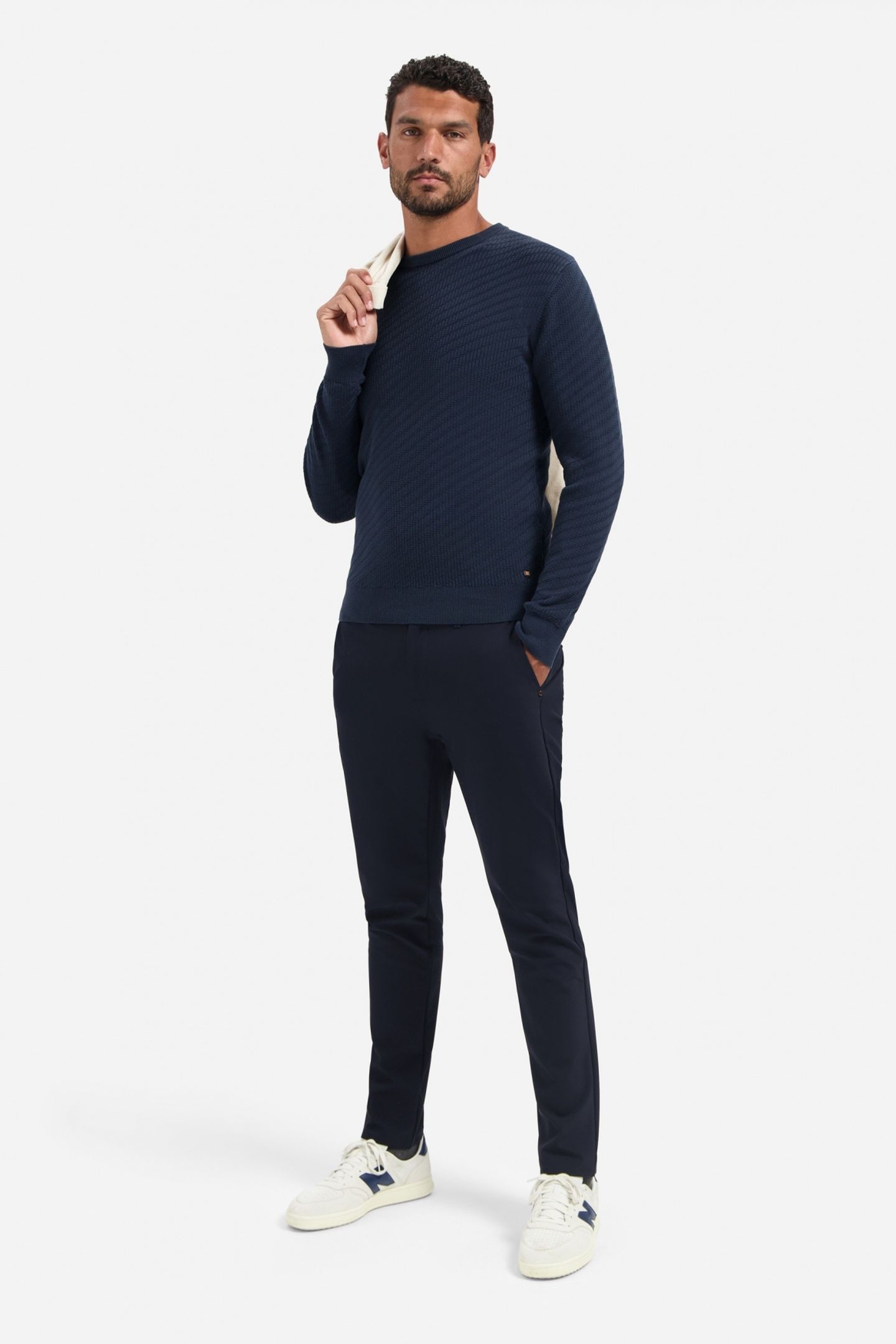 PULLOVER CREWNECK JACQUARD SOLID NIGHT 1