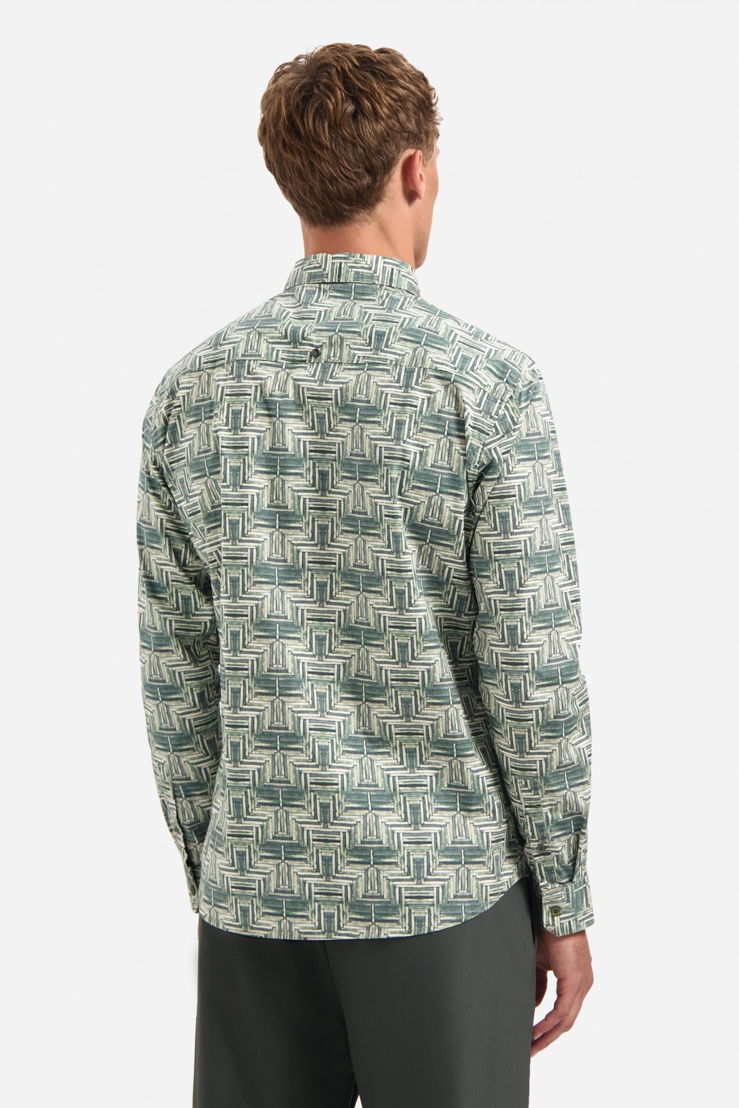 SHIRT STRETCH ALLOVER PRINTED DARK GREEN 3