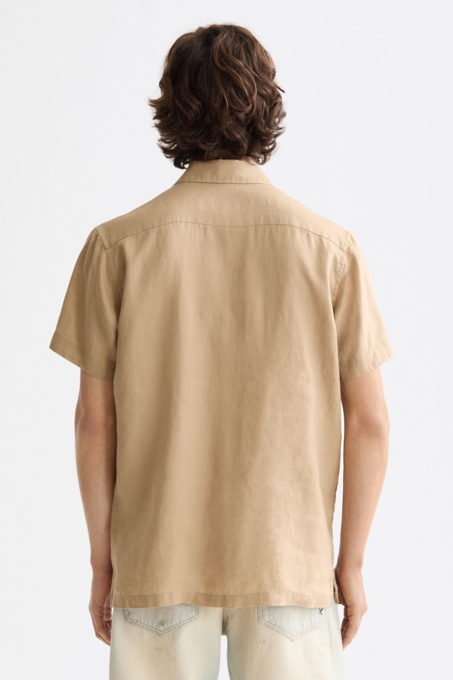 CORE SEASONAL - REGULAR-FIT SHORT-SLEEVED LINEN SHIRT TANNIN 2