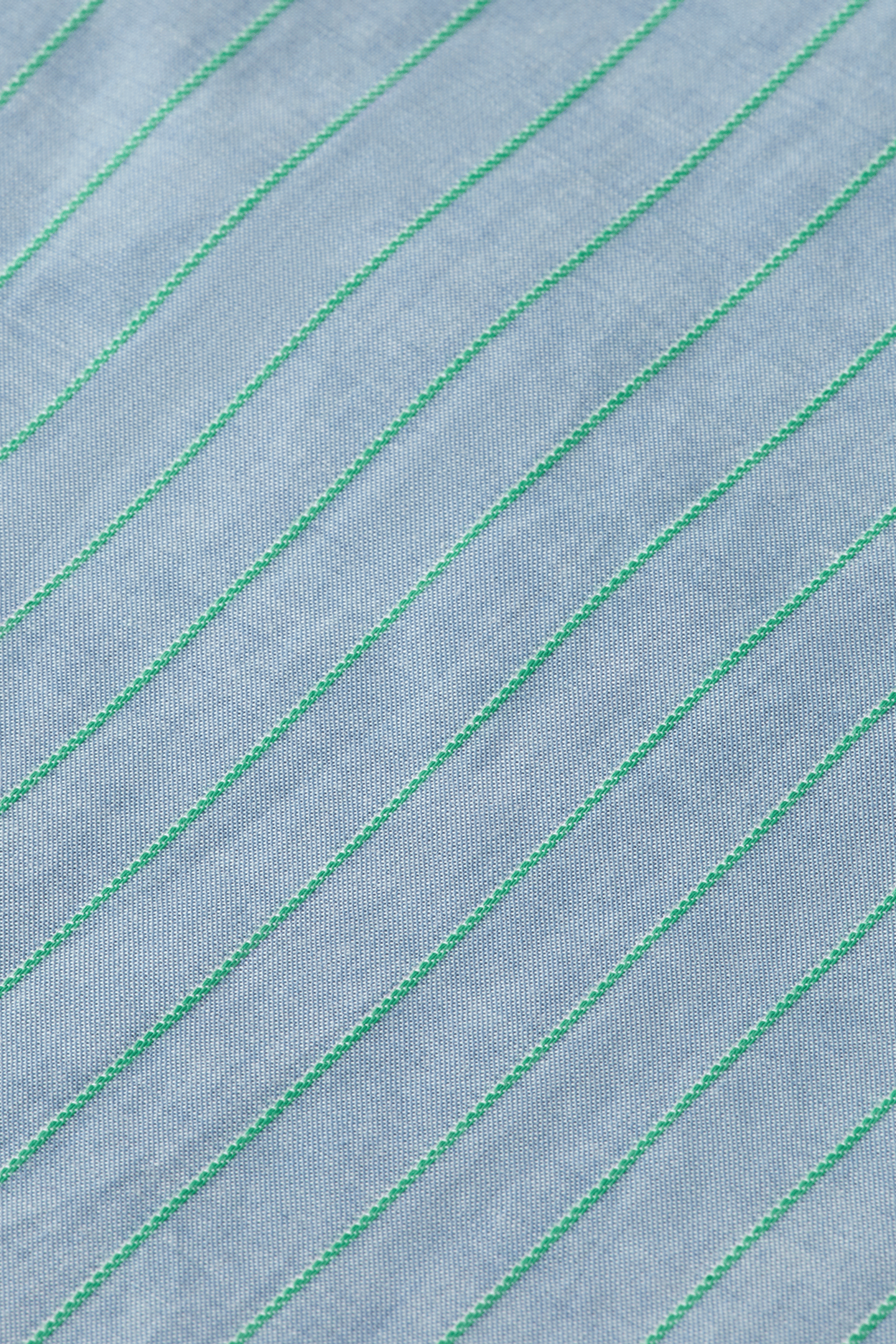 YARN-DYED STRIPE SHIRT FADED DENIM / GREEN SPRUCE STRIPE 7