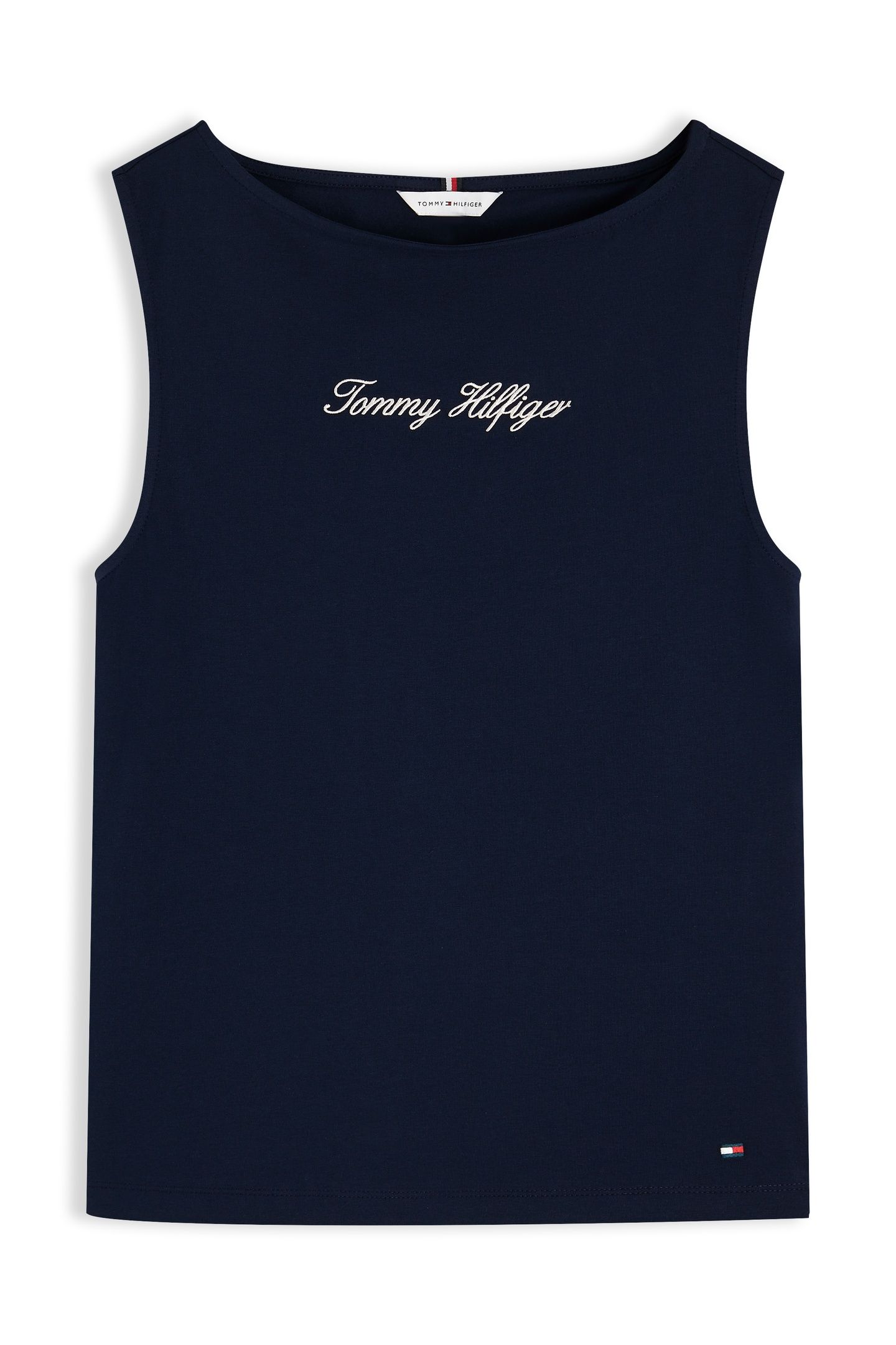 SLIM BOAT NECK TANK TOP DARK NIGHT NAVY 4