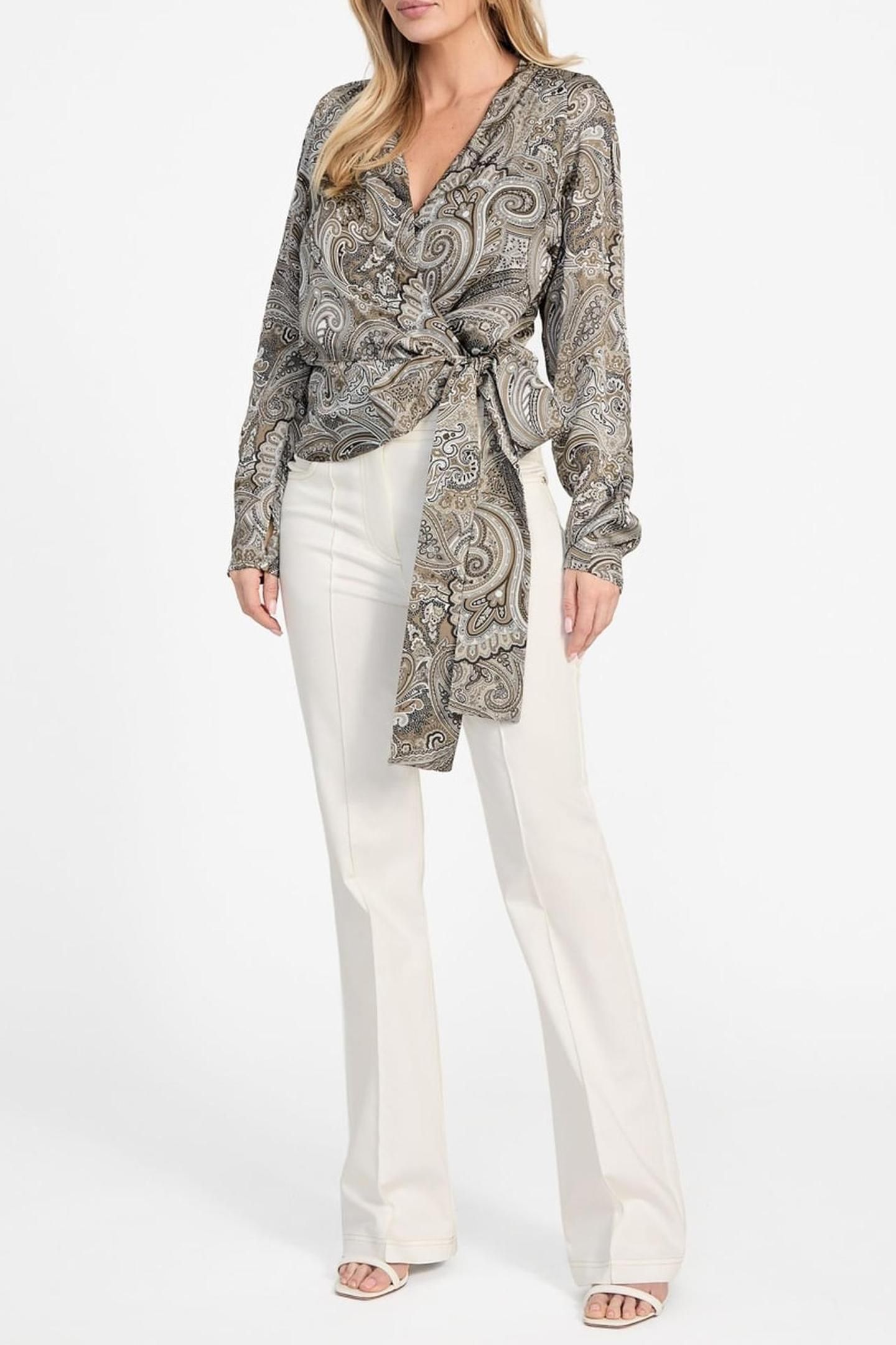 ALANIS WRAP LS BLOUS FLORAL PAISLEY TAUPE 4