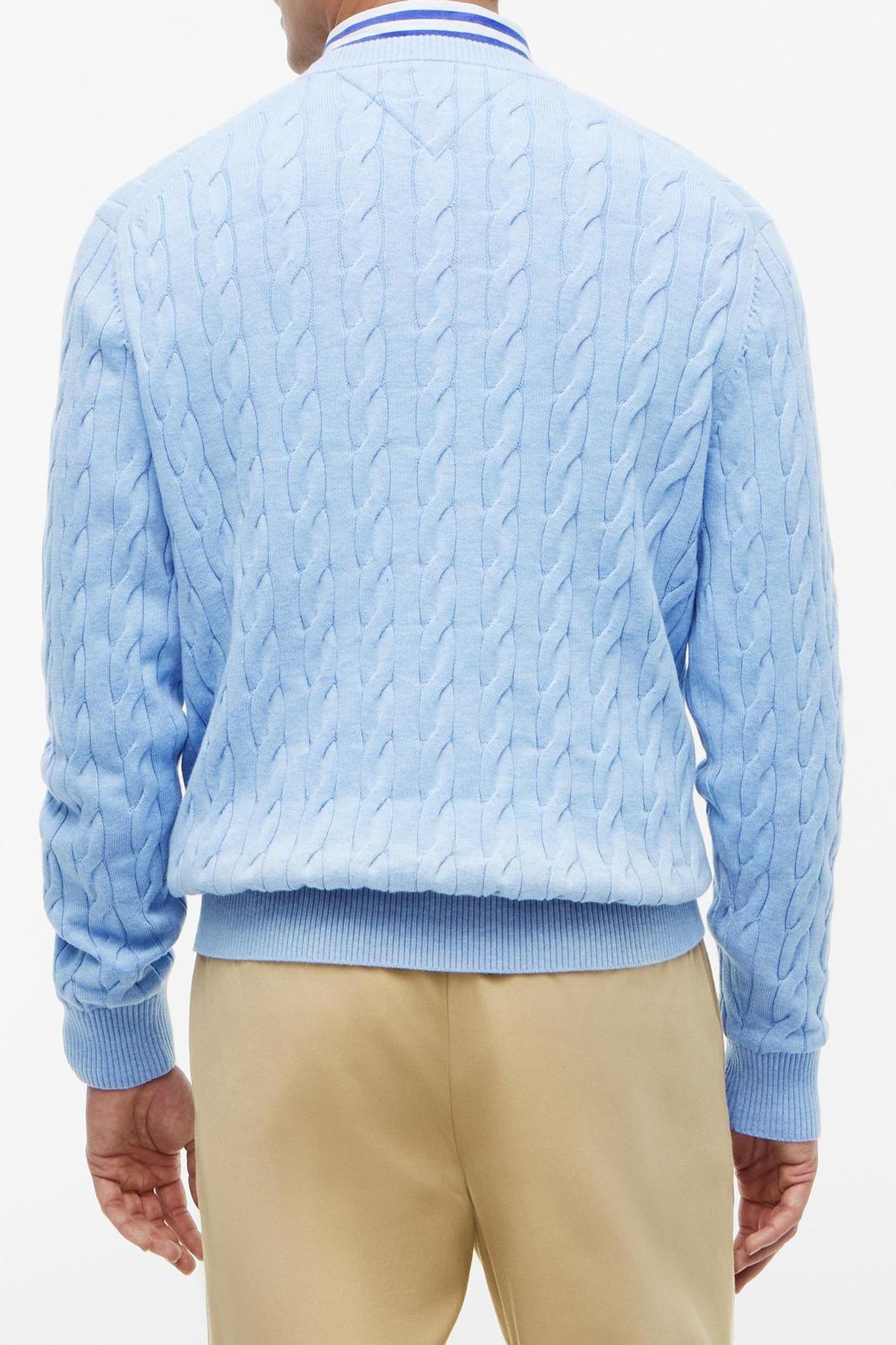 CLASSIC COTTON CABLE VESSEL BLUE HEATHER 2