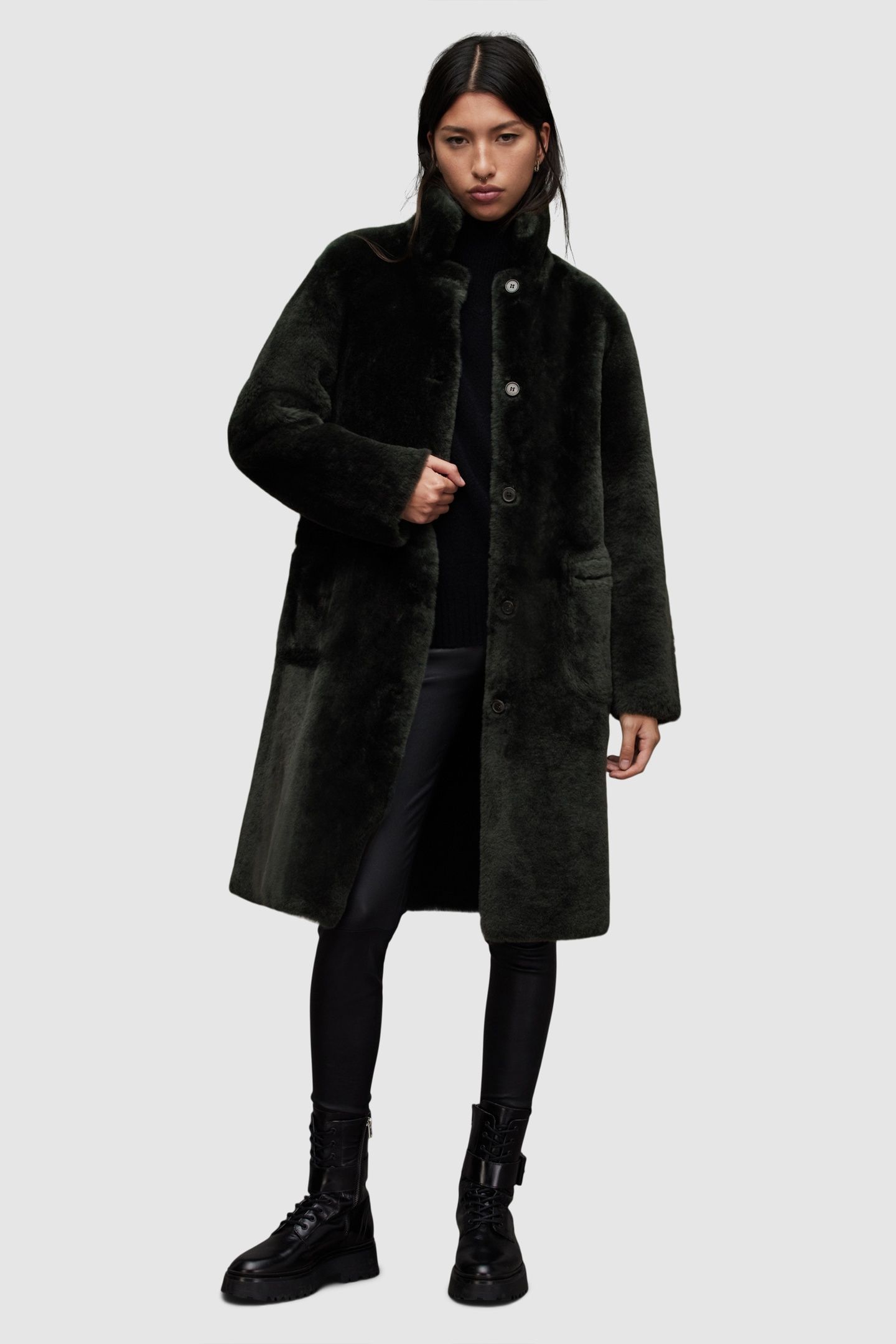 SERRA SHEARLING COAT SYCAMORE GREEN 5