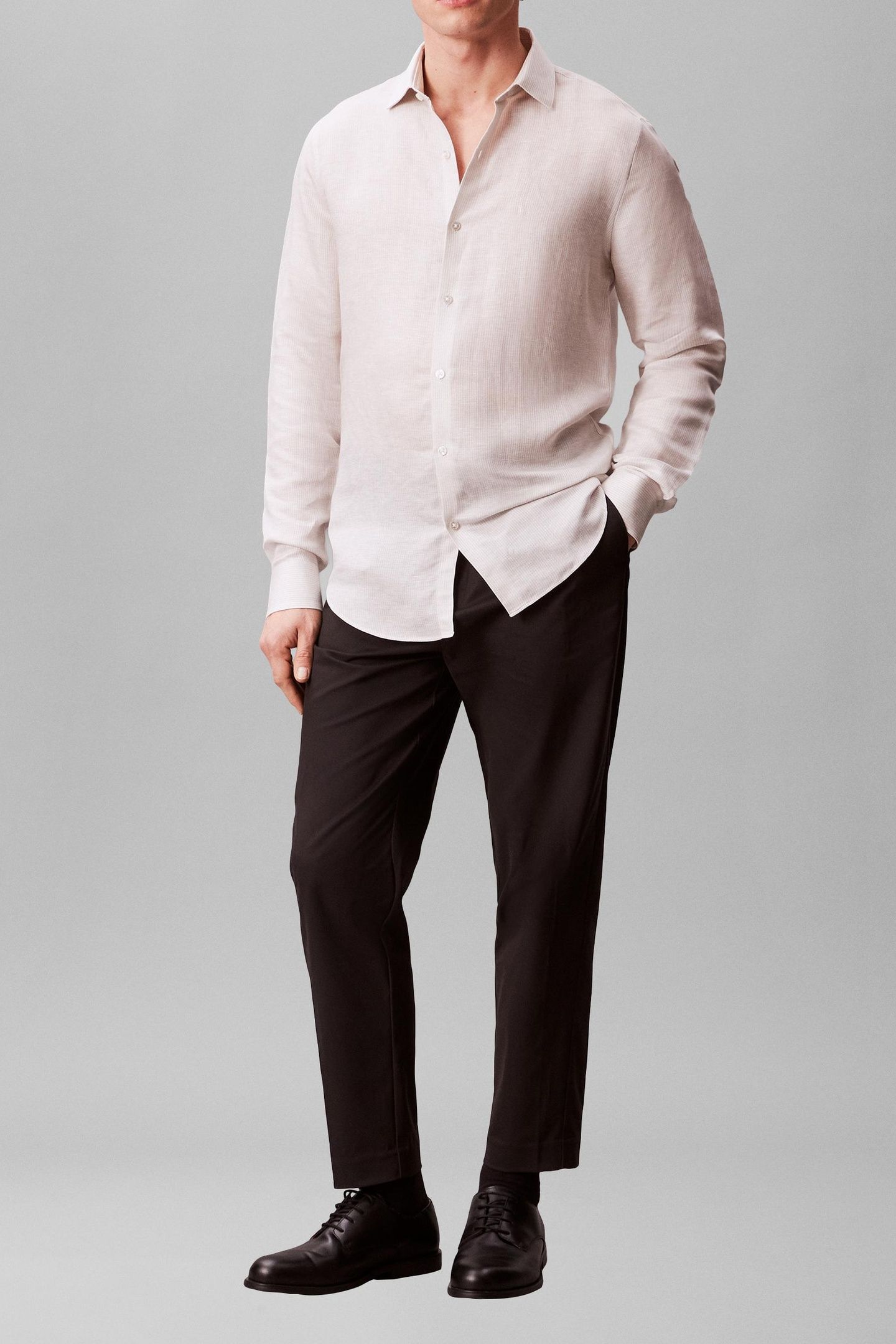 SLIM ESSENTIAL POPLIN SHIRT CINDER BROWN 3