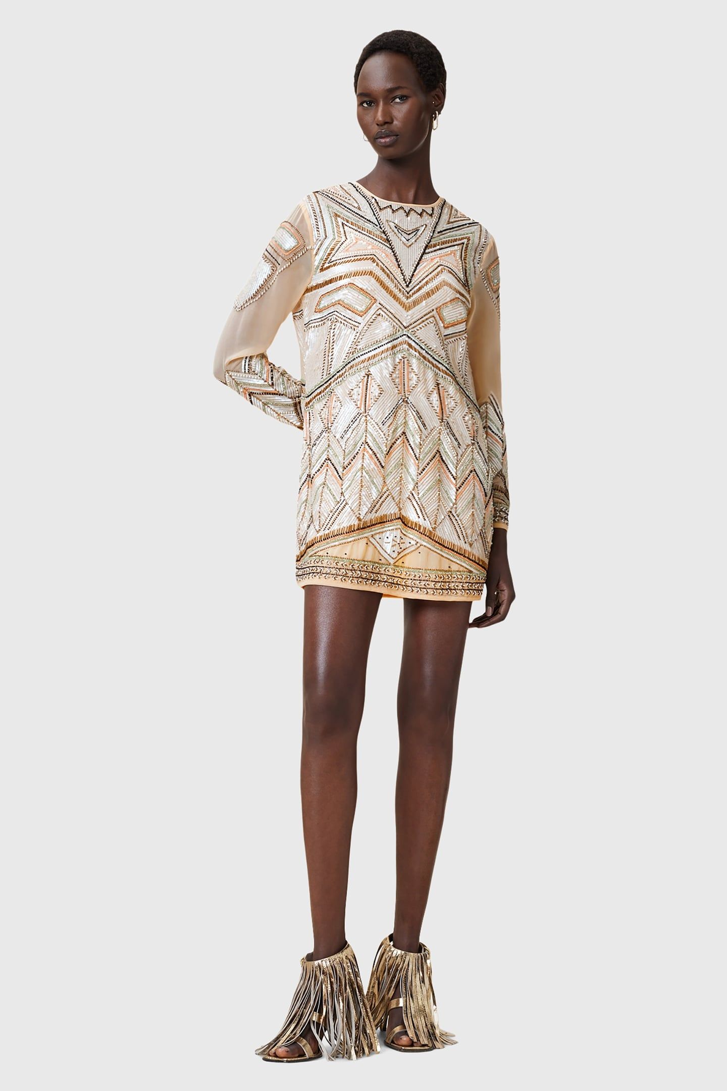 NOUSHKA EMB DRESS ECRU WHITE 1
